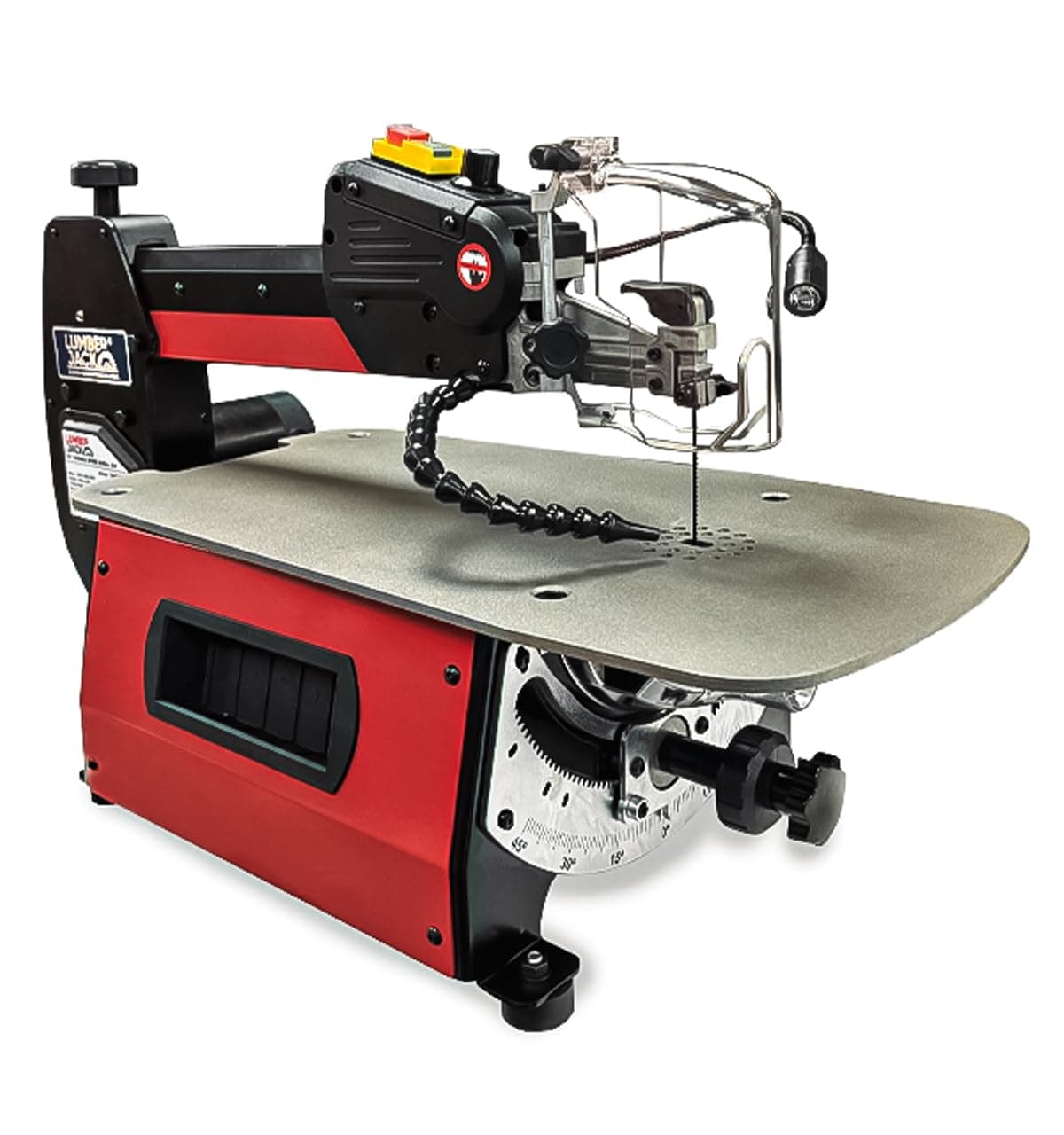 LUMBER JACK 18" Variable Speed Scroll Saw 80W Precision Motor, 460mm Throat Depth, Adjustable Angles, Air Blower, Onboard Blade Storage, Flexible LED Work Light, Ideal for Woodworking
