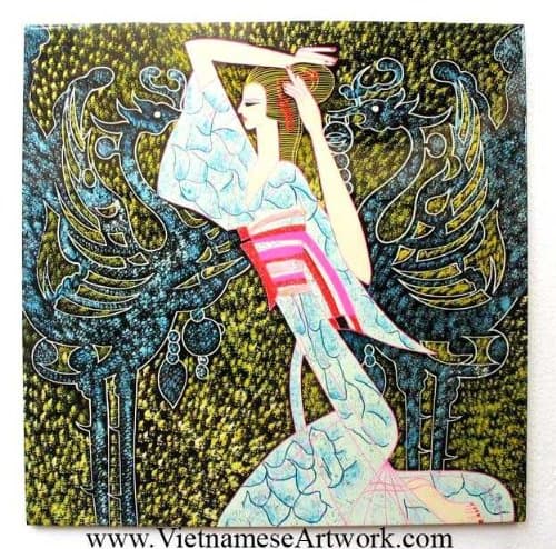 Vietnamese Lacquer Paintings - 16" x 16" CSB108