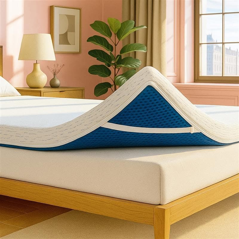 ViscoSoft 2 Inch Memory Foam Mattress Topper Queen - Select High Density Ventilated Mattress Pad - Removable Bamboo-Rayon Cover