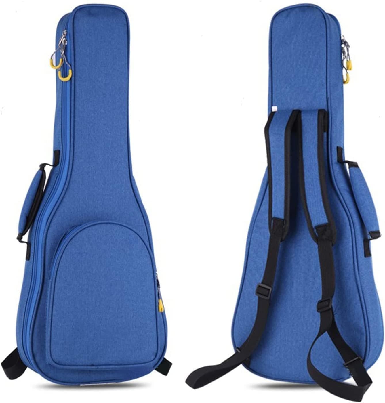 Canvas Ukulele Case 15MM Heavy Sponge Padding Waterproof Dustproof Shockproof Ukulele Bag for Concert Soprano Tenor Ukulele, Blue