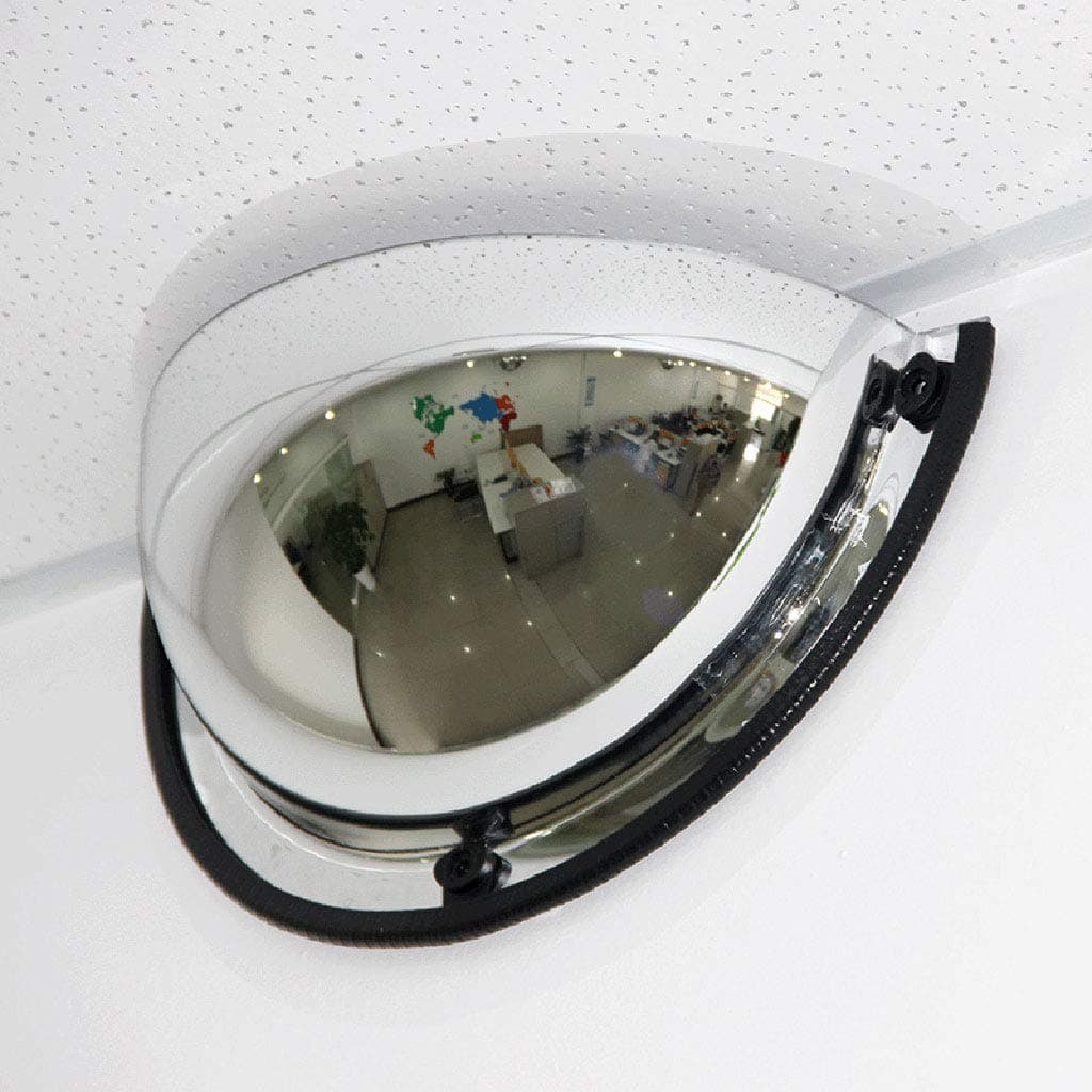 Panoramic Half Dome Convex Mirror, 180 Degree Viewing Angle, 1/4 Spherical Mirror, Acrylic Safety Mirror, Suitable for Shops, Offices or Factories, Workshop Security