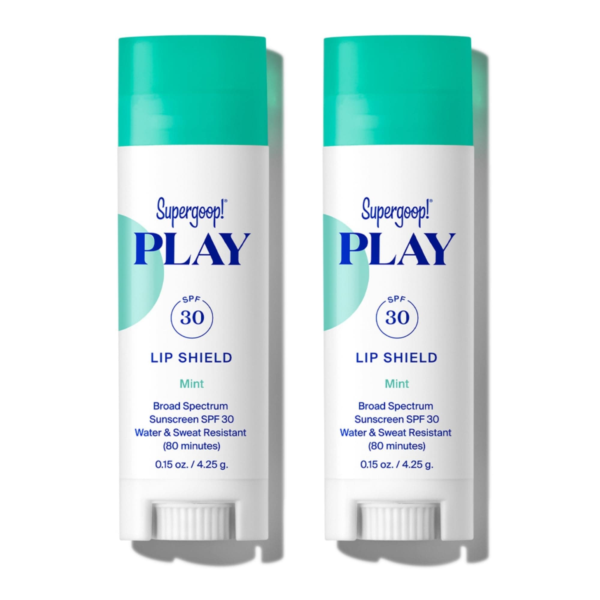 PLAY Lip Shield SPF 30 with Mint - Pack of 2 - Moisturizing Lip Balm for Dry Cracked Lips - Broad Spectrum UV Protection