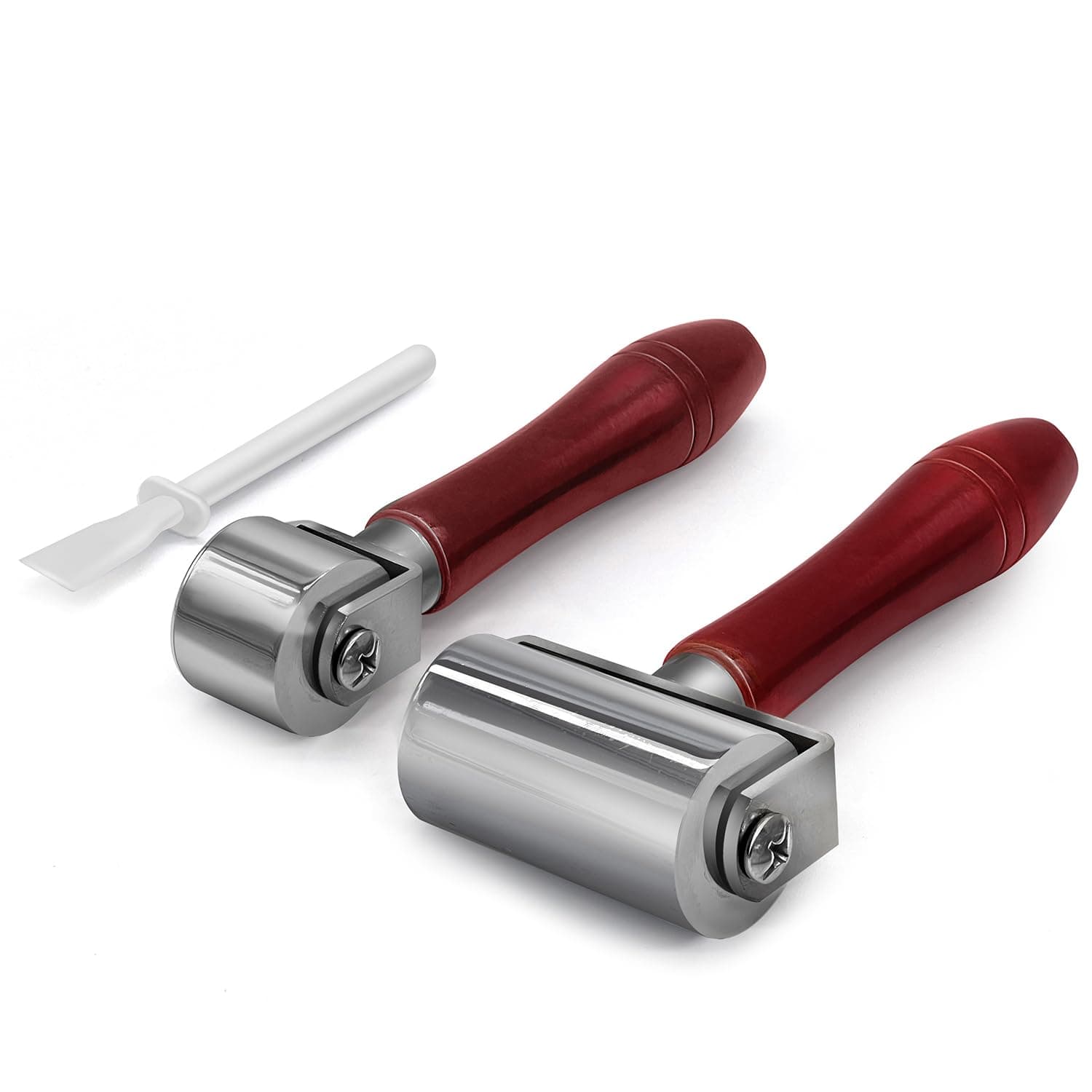 Joidiy 2 pcs Leather Rollers and 1 Glue Spreader Laminating Leather Press Edge Platen Seam Creaser