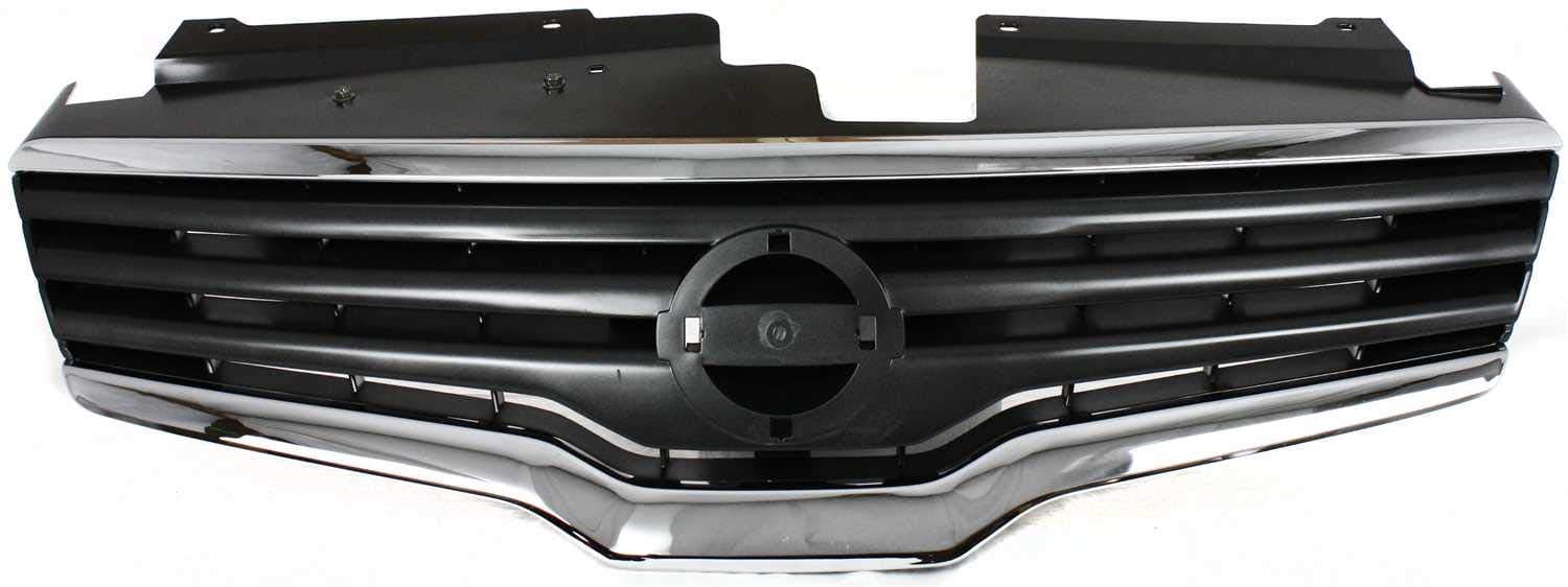 Garage-Pro Grille Assembly Compatible With 2007-2009 Nissan Altima Chrome Shell with Painted Dark Gray Insert Plastic Sedan Grille
