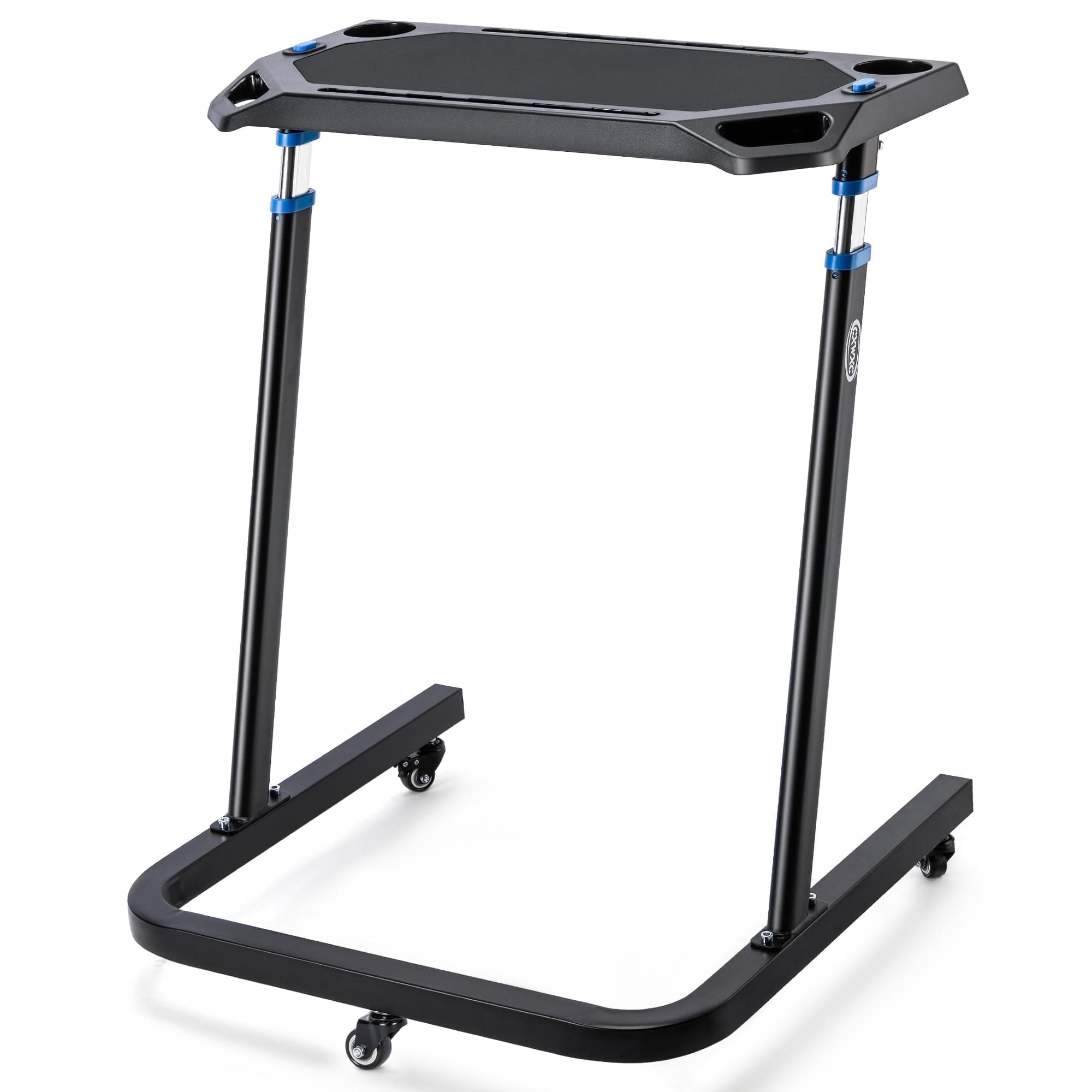 CXWXC Indoor Training Bicycle Desk, Height-Adjustable Computer Stand with Non-Slip Surface - Portable Bicycle Trainer Fitness Table with Lockable Wheels