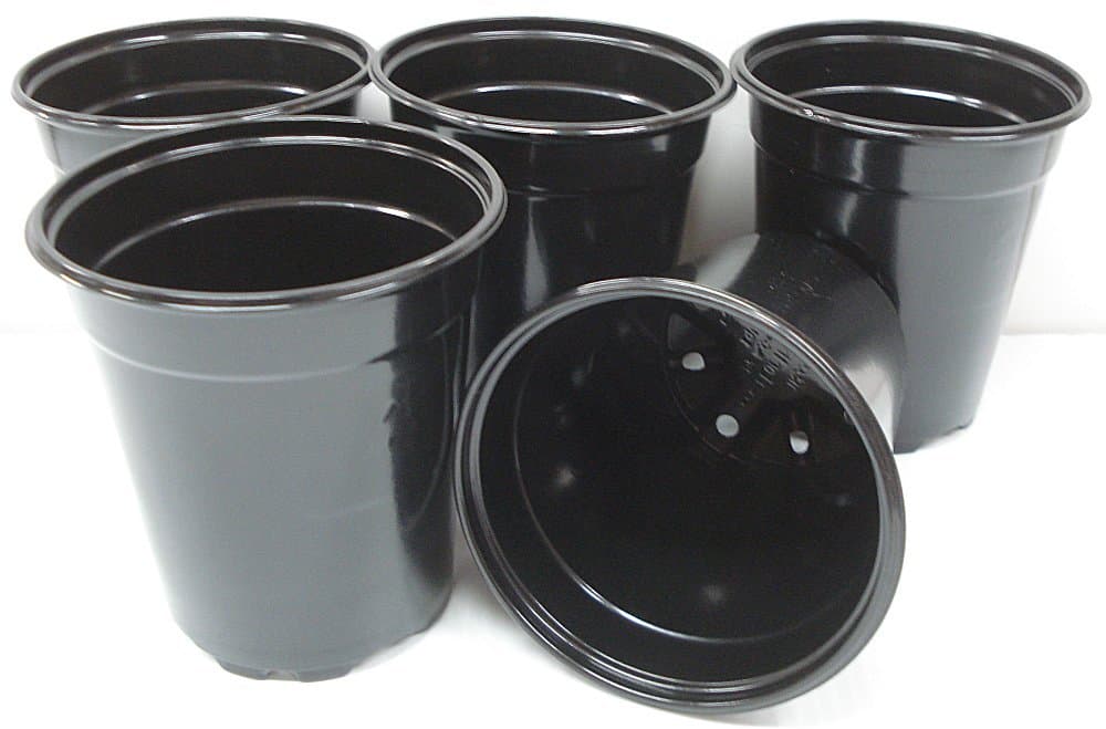 coMarket Black Plastic Starter Pot for Plants 5 inch Diameter - Quantity 10