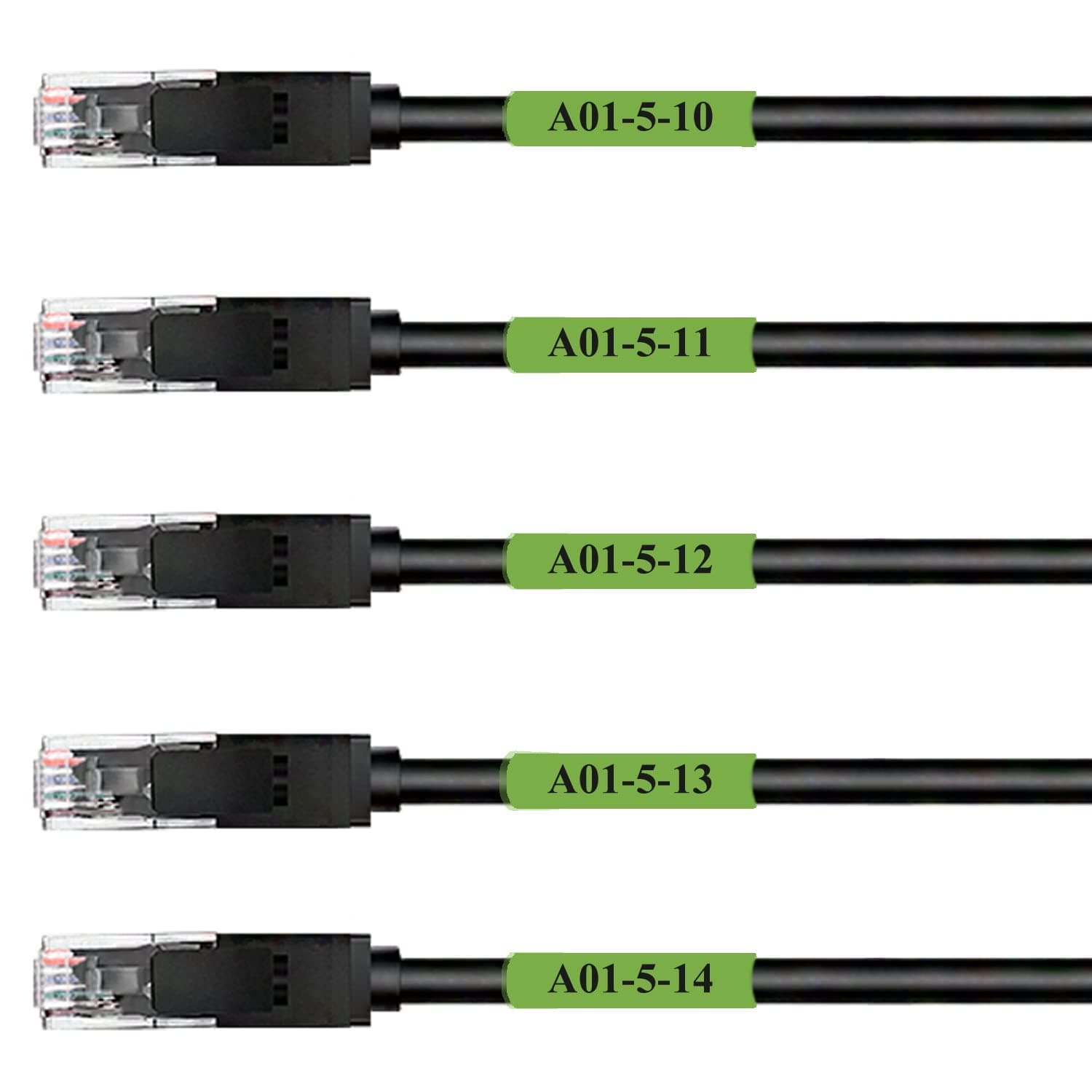 Self-Laminating Wrap Around Cable Labels – Letter Sheet Laser Printer Only – for Wire Marking Identification (Green, 25 Sheets (800 Labels))