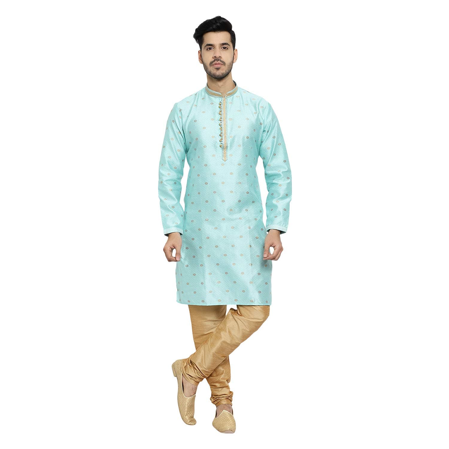 Pro-Ethic Style Developer Men's Silk Printed Kurta & Churidar Pyjama Set