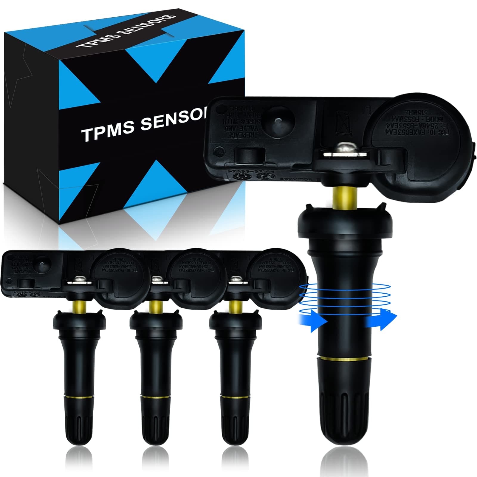 Pre-Programed Tire Pressure Sensor for:-Ford 2009 F150 for:-Mustang for:-Lincoln for:-Mercury F150 F250 F350 Super Duty Escape Focus Explorer, DE8T-1A-180-A,315MHz (4PCS)