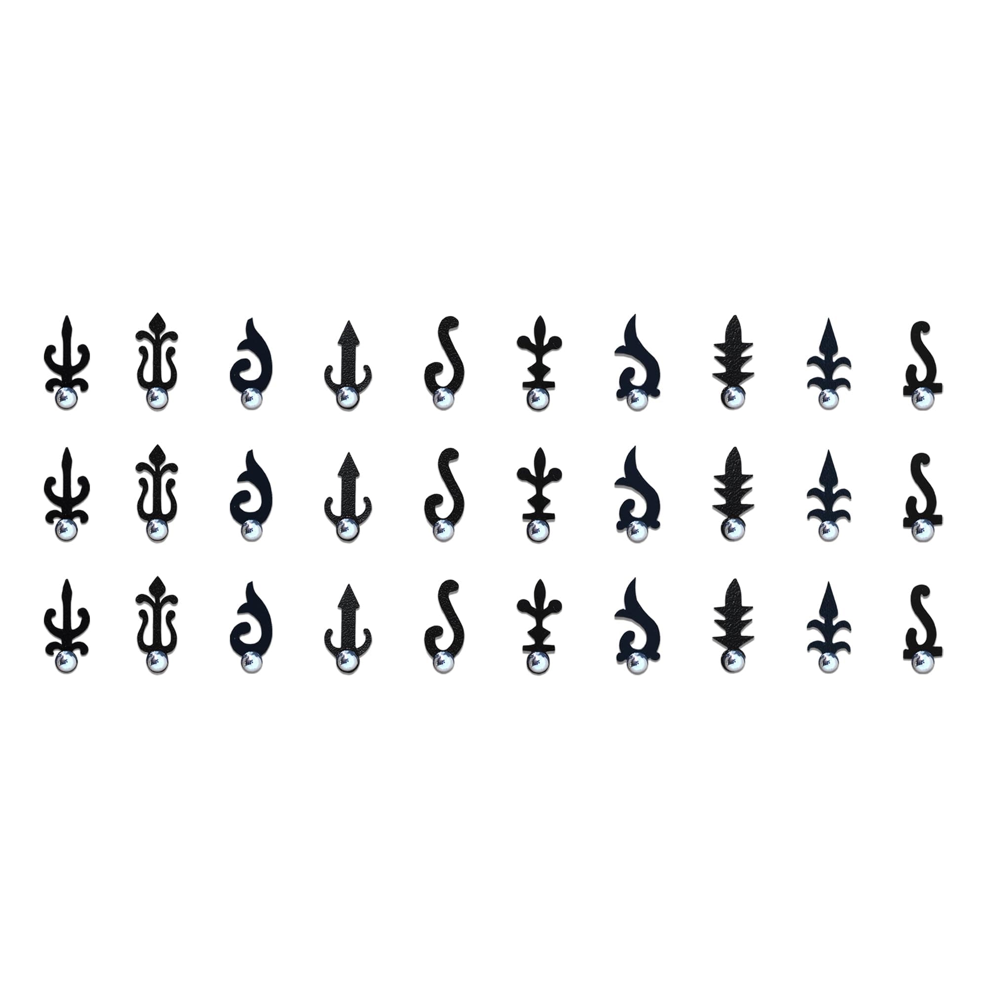 Comet Busters Different Designs Fancy Black Bindi (BIN655)(10mm)