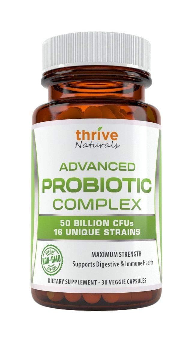 Thrive Naturals Advanced Probiotic Complex 50 Billion CFU's 16 Unique Strains - Supports Digestive & Immune Health (1 Pack)