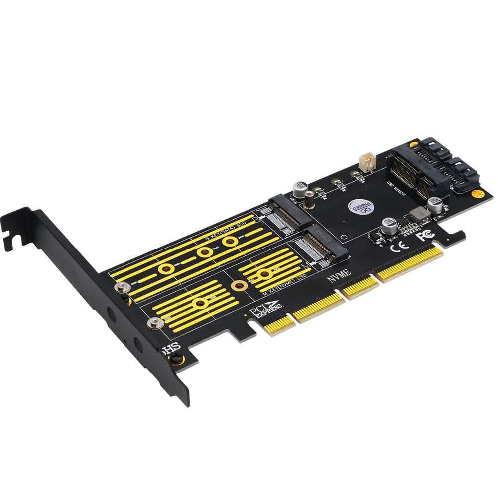 Pci-e nvme Adapter 3 in 1 M.2 and mSATA SSD Adapter Card for M.2 NVME to PCIE Adapter,M.2 SATA SSD to SATA III Adapter,mSATA to SATA Adapter