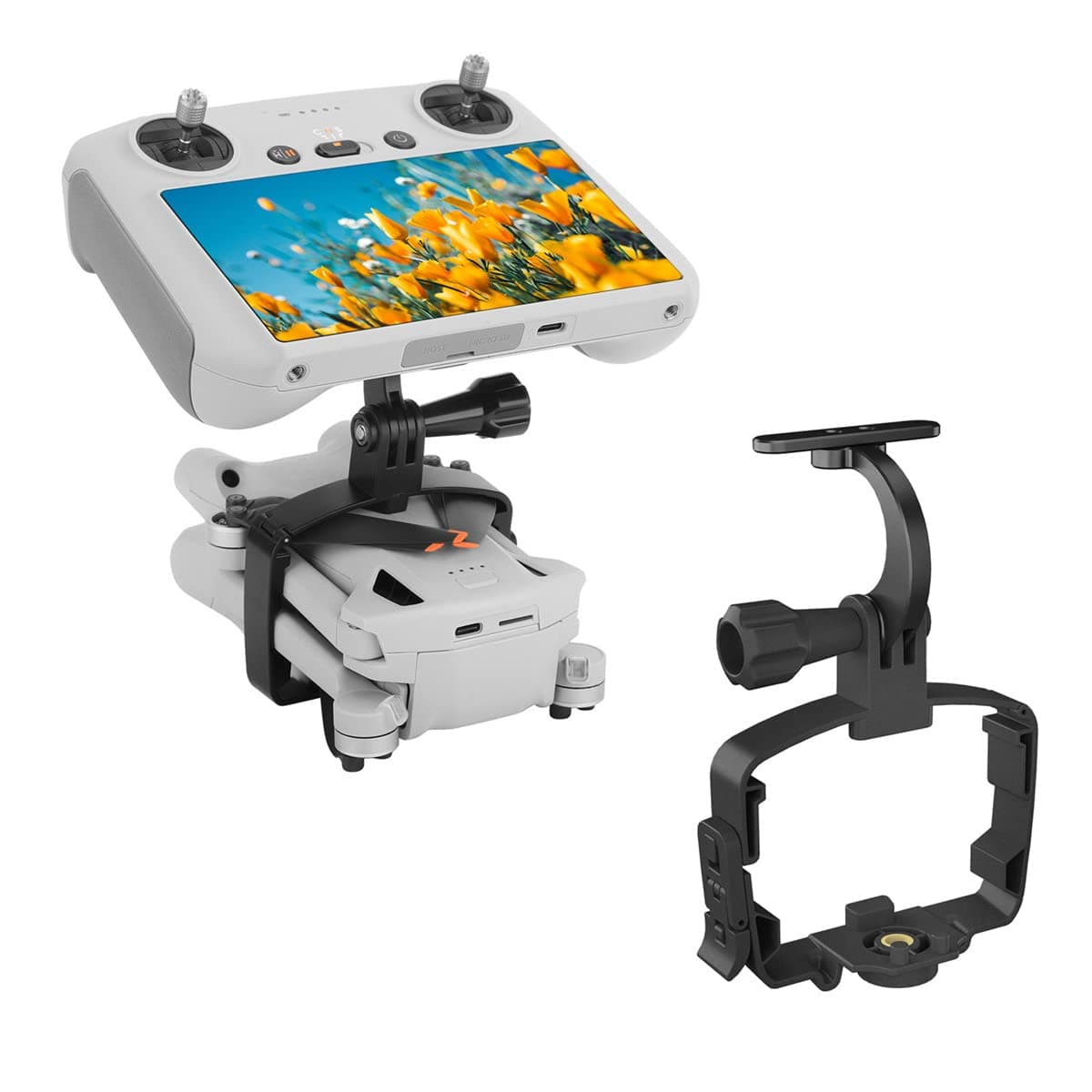 Mini 3 Pro Handheld Gimbal Bracket Stabilizer for DJI Mini 3 / Mini 3 Pro Drone Accessories DJI RC Holder RC-N1 Mount Grip (for DJI RC)