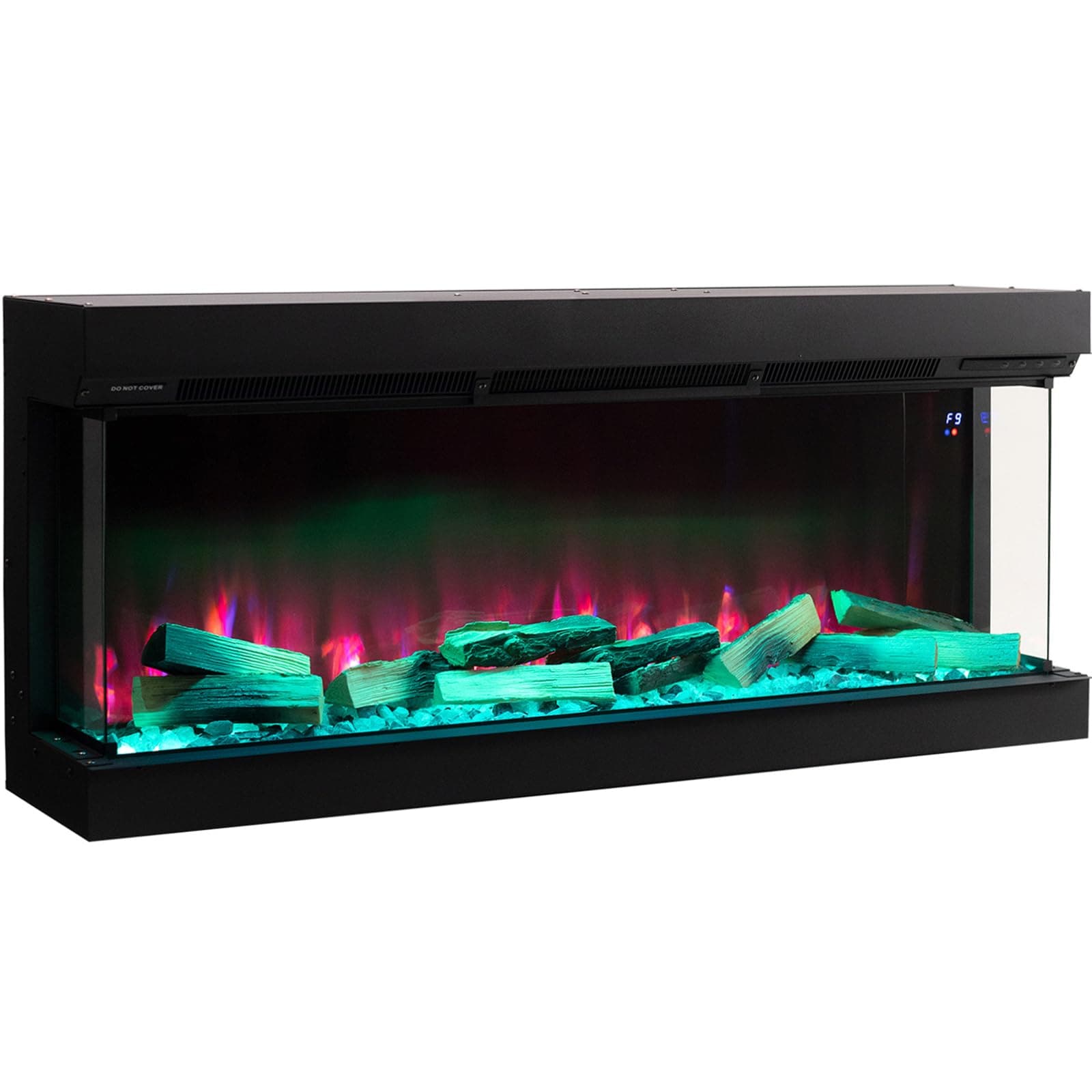 Electric Fireplace 60''/150cm Insert Media Wall Fire with Multi Flame Effect and LED Backlight, 7day Programmable, Sound Effects, Remote&APP Control