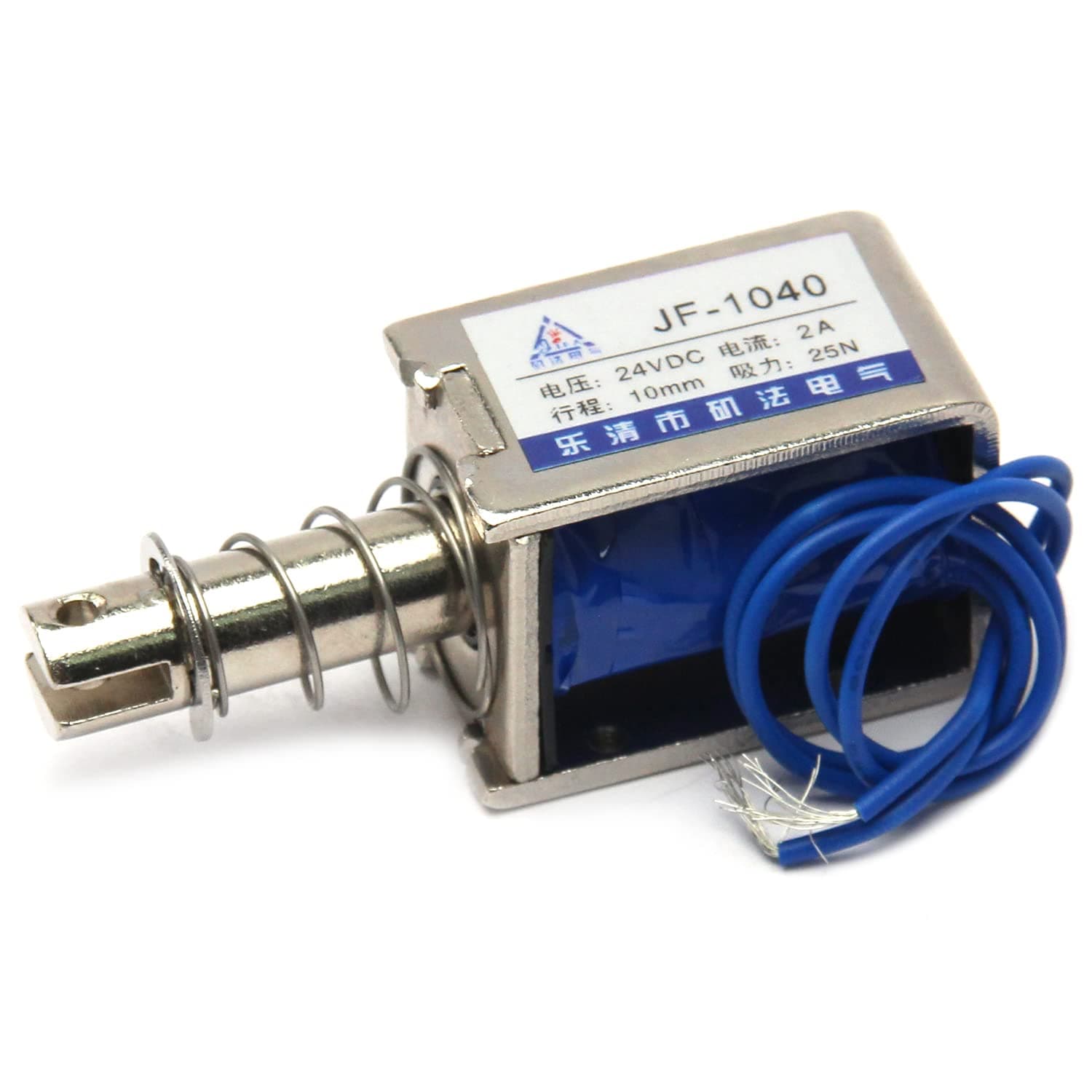 Fielect DC 24V 25N Push Pull Type Solenoid Electromagnet, 0.4A 9.6W 10mm Stroke, Open Frame, Linear Motion, JF-1040-24V 24 x 29x 40mm 1Pcs