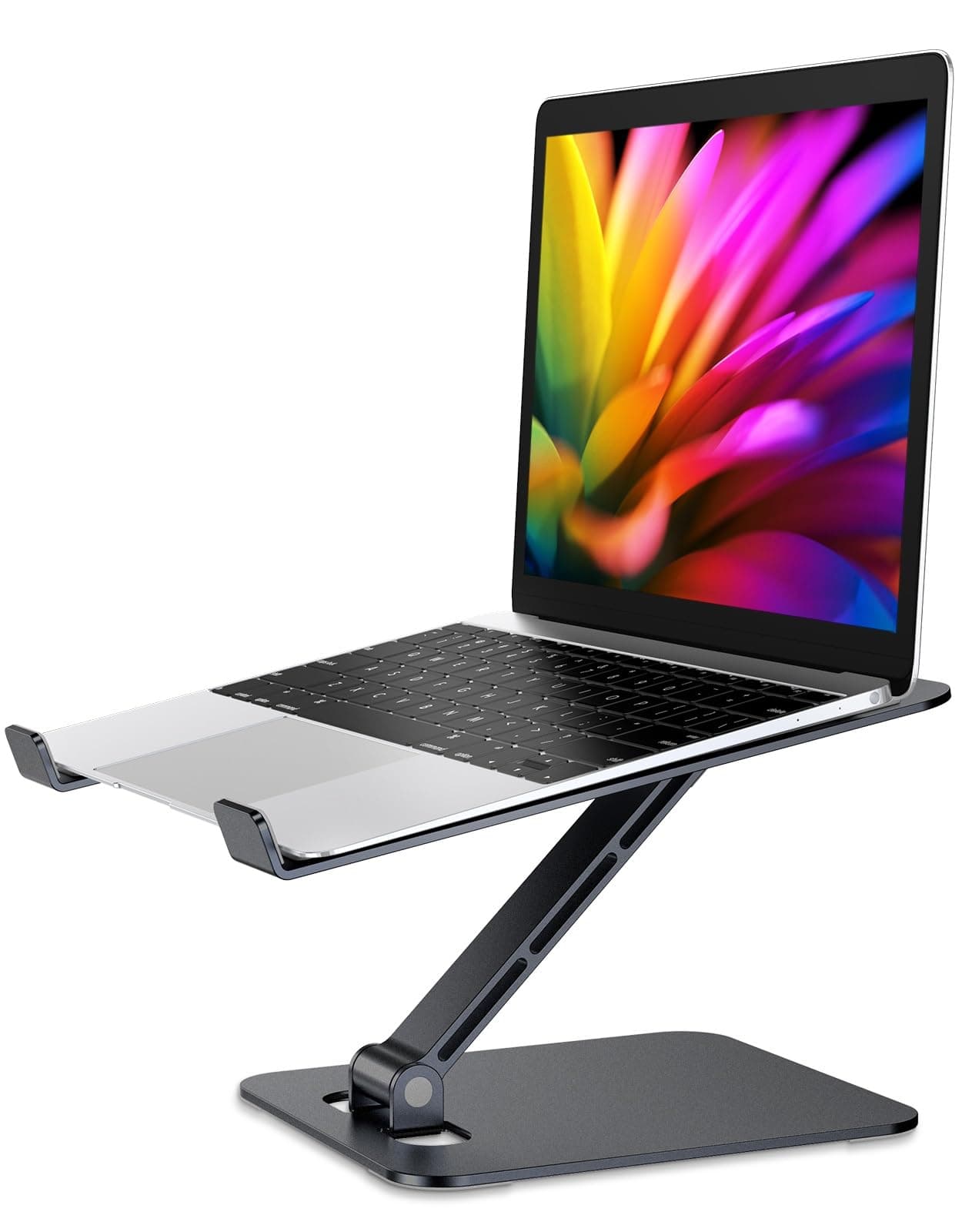 Foldable Laptop Stand, Height Adjustable Ergonomic Computer Stand for Desk, Aluminum Portable Laptop Riser Holder
