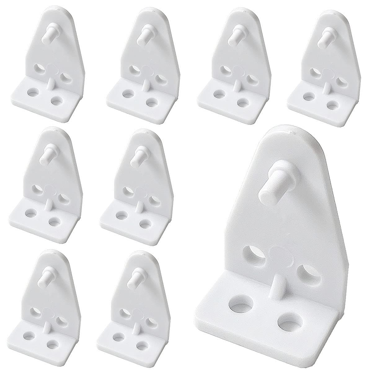 Cutelec 16pcs Hold Down Bracket Bottom Rail Hold Clips White Plastic on 1inch Mini Blinds