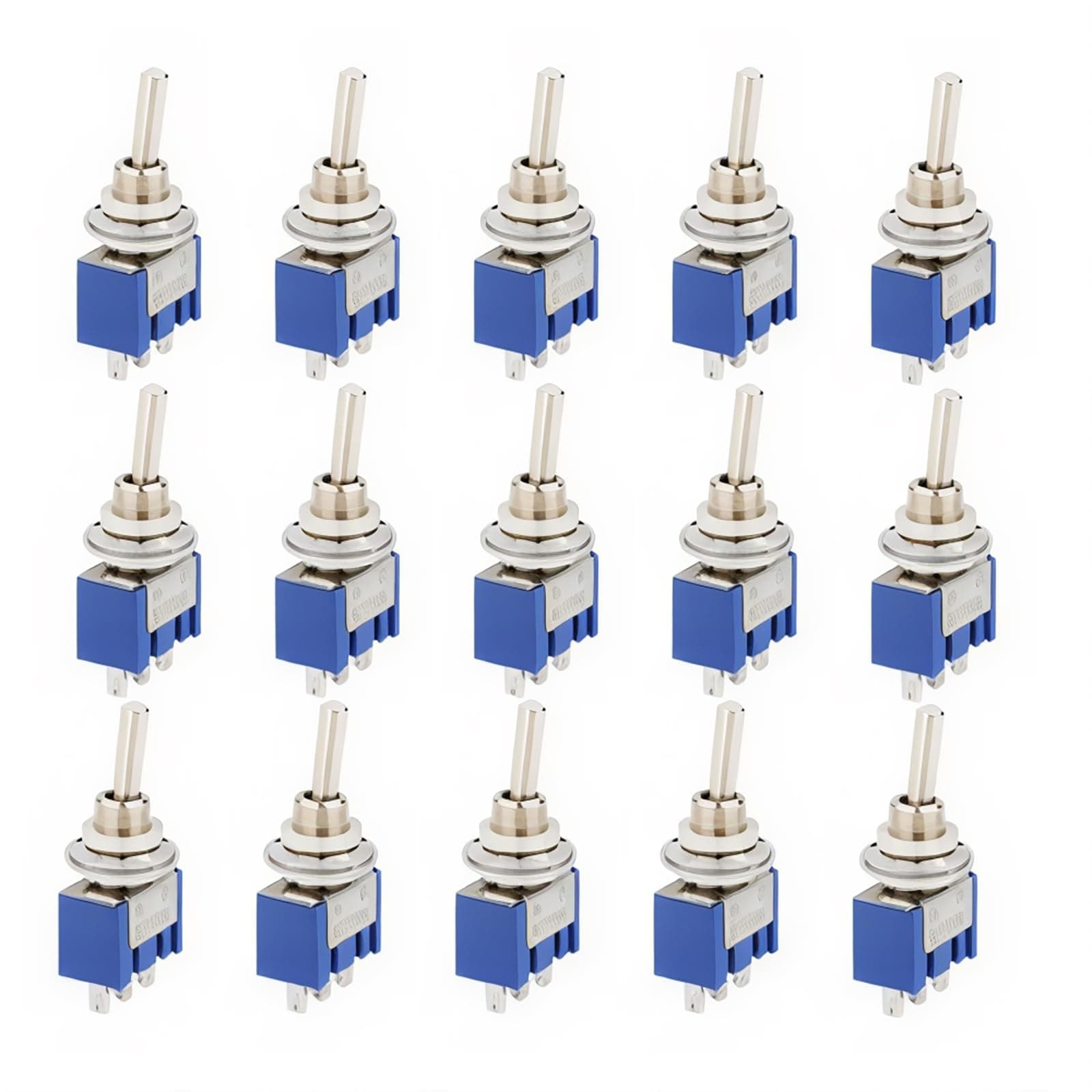 CESFONJER 15 Pcs SPDT Mini Micro Toggle Switch, ON/Off 3 Pins 2 Position Miniature Toggle Switch AC 125V/6A