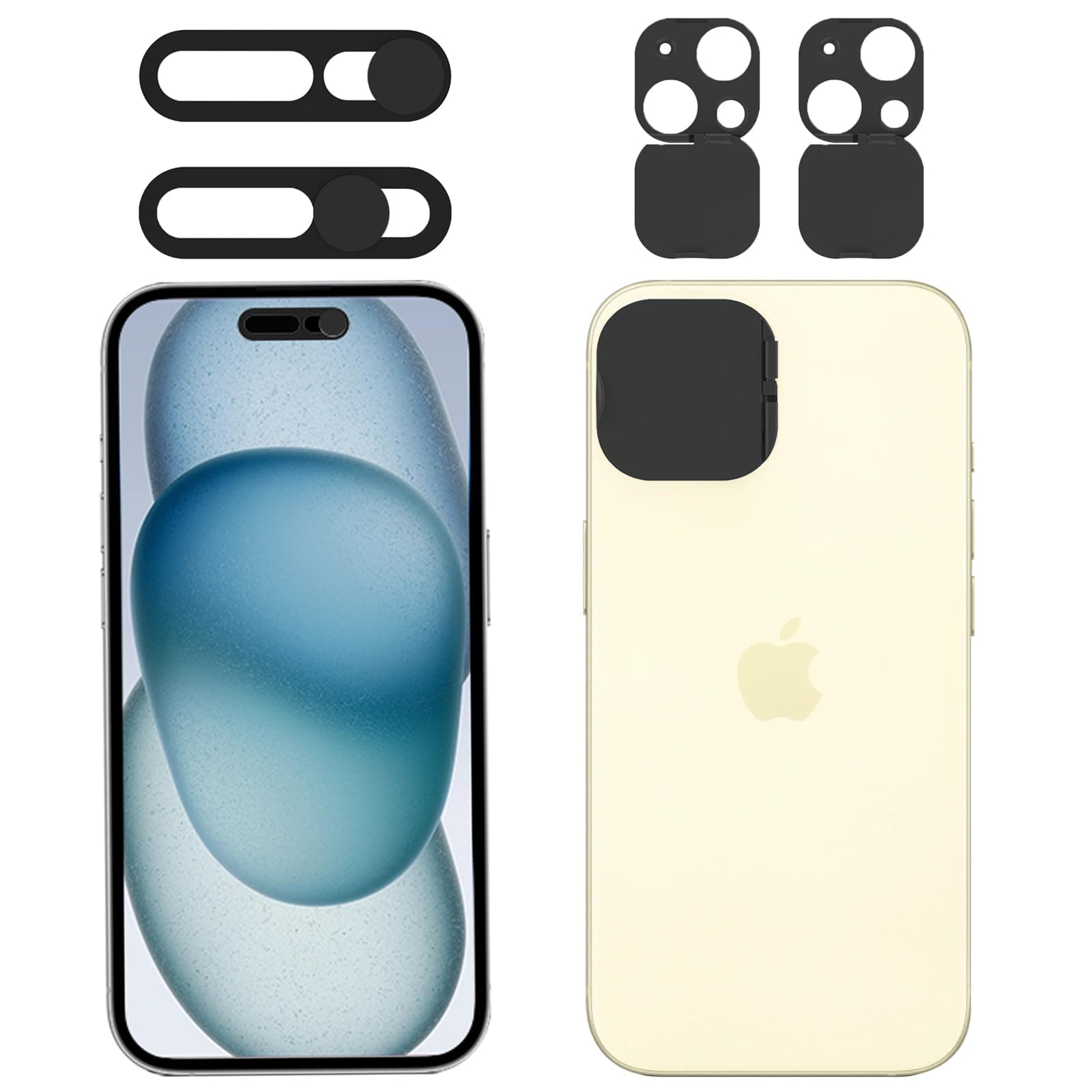 EYSOFTPrivacy Cover Compatible for 15 /iPhone 15 Plus with Front Camera Cover,Protect Privacy and Security But Not Affect Facial Recognition-2Pack