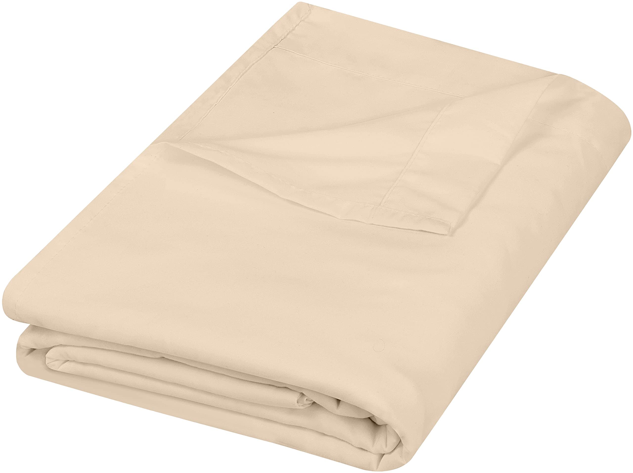 Utopia Bedding Flat Sheet - Soft Brushed Microfiber Fabric - Shrinkage & Fade Resistant Top Sheet - Easy Care - 1 Flat Sheet Only (Twin, Beige)