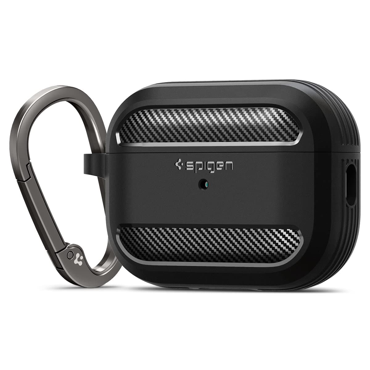 Rugged Armor designed for AirPods Pro 2nd Generation Case 2023/2022 (USB-C/Lightning) Airpods Pro 2 case cover with Carabiner - Matte Black