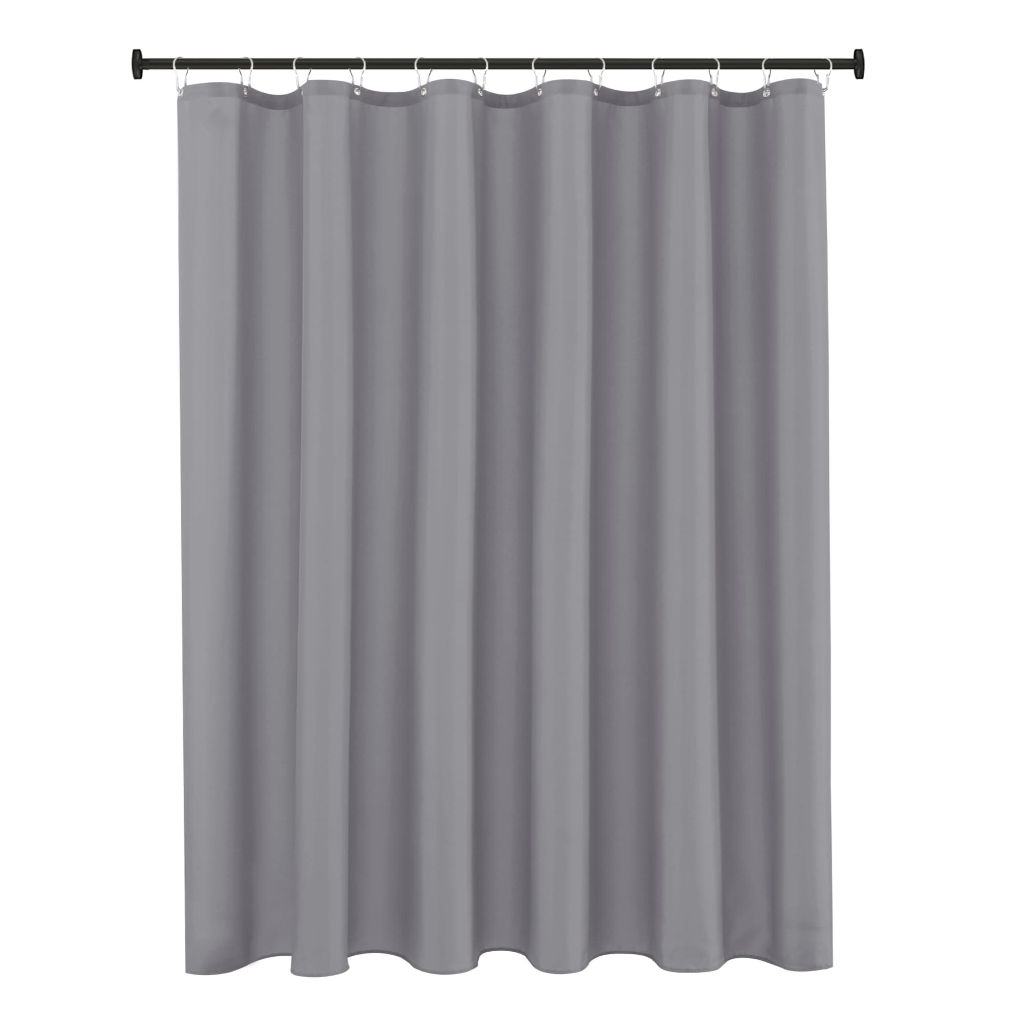 Biscaynebay Fabric Extra Long Shower Curtain Liners 72" Width by 96" Length, Silver Grey Water Resistant Bathroom Curtains, Rust Resistant Grommets Top Weighted Bottom Machine Washable