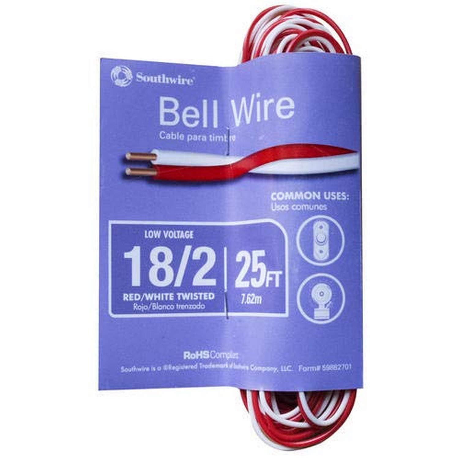 Southwire64267101 Red/White Bell Wire