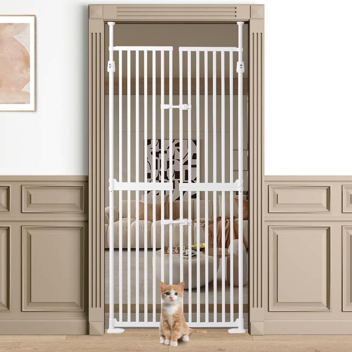 Ulifemate 71" Extra Tall Cat Gate, White