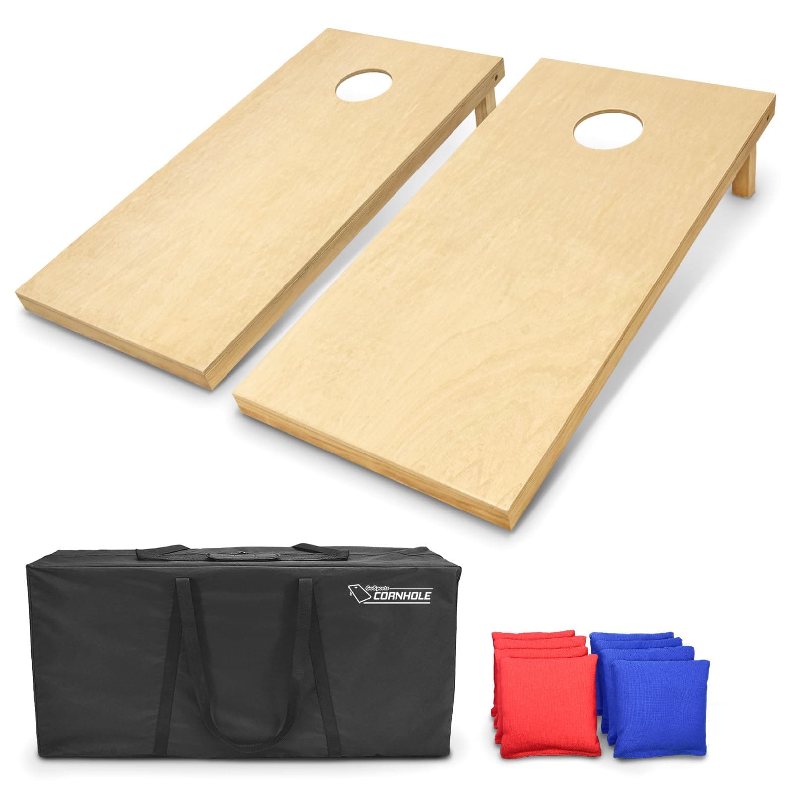 GoSports 4'x2' Natural Wood Cornhole Set