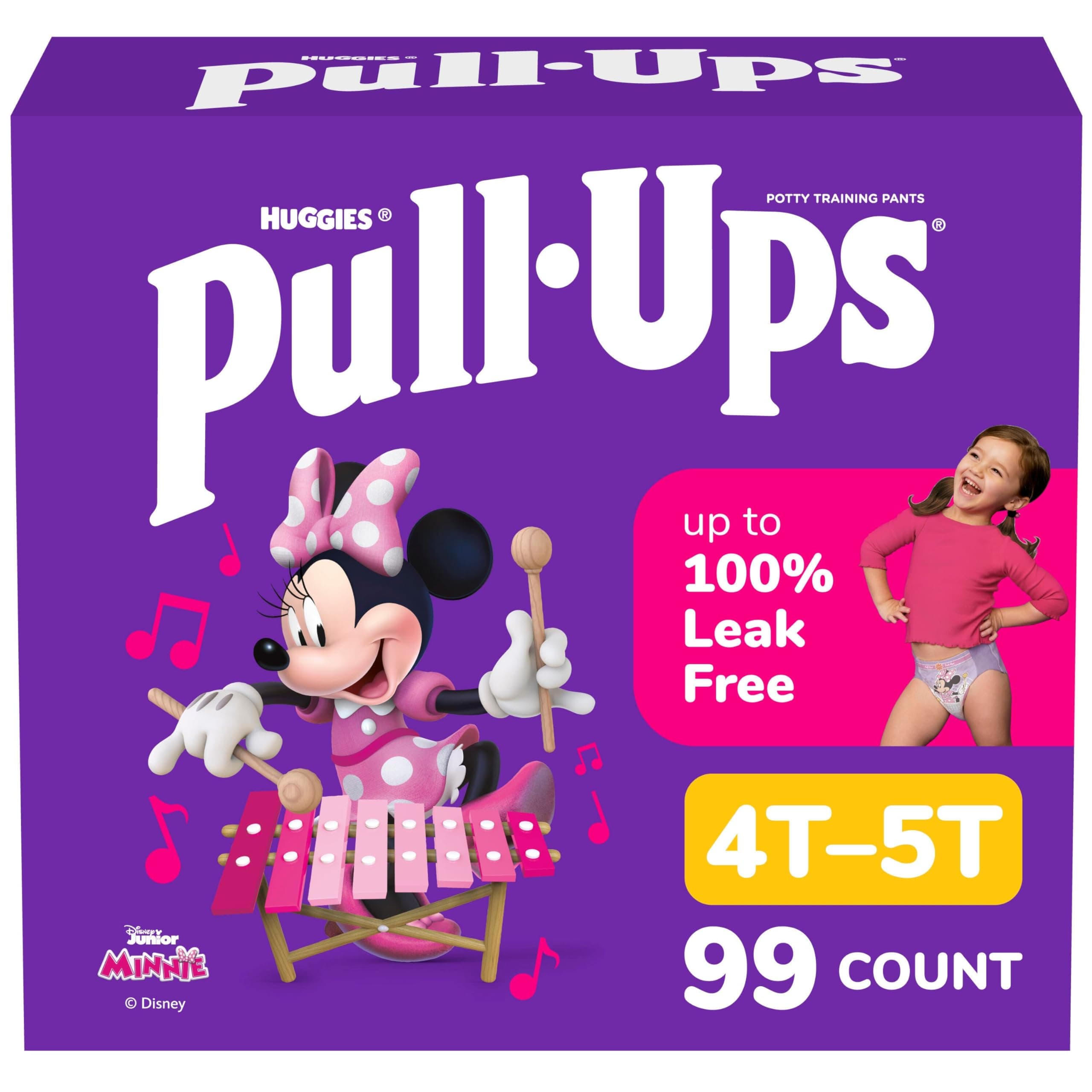 Pull-Ups Girls' Potty Training Pants, Size 4T-5T Training Underwear (38-50 lbs), 99 Count (3 Packs of 33)