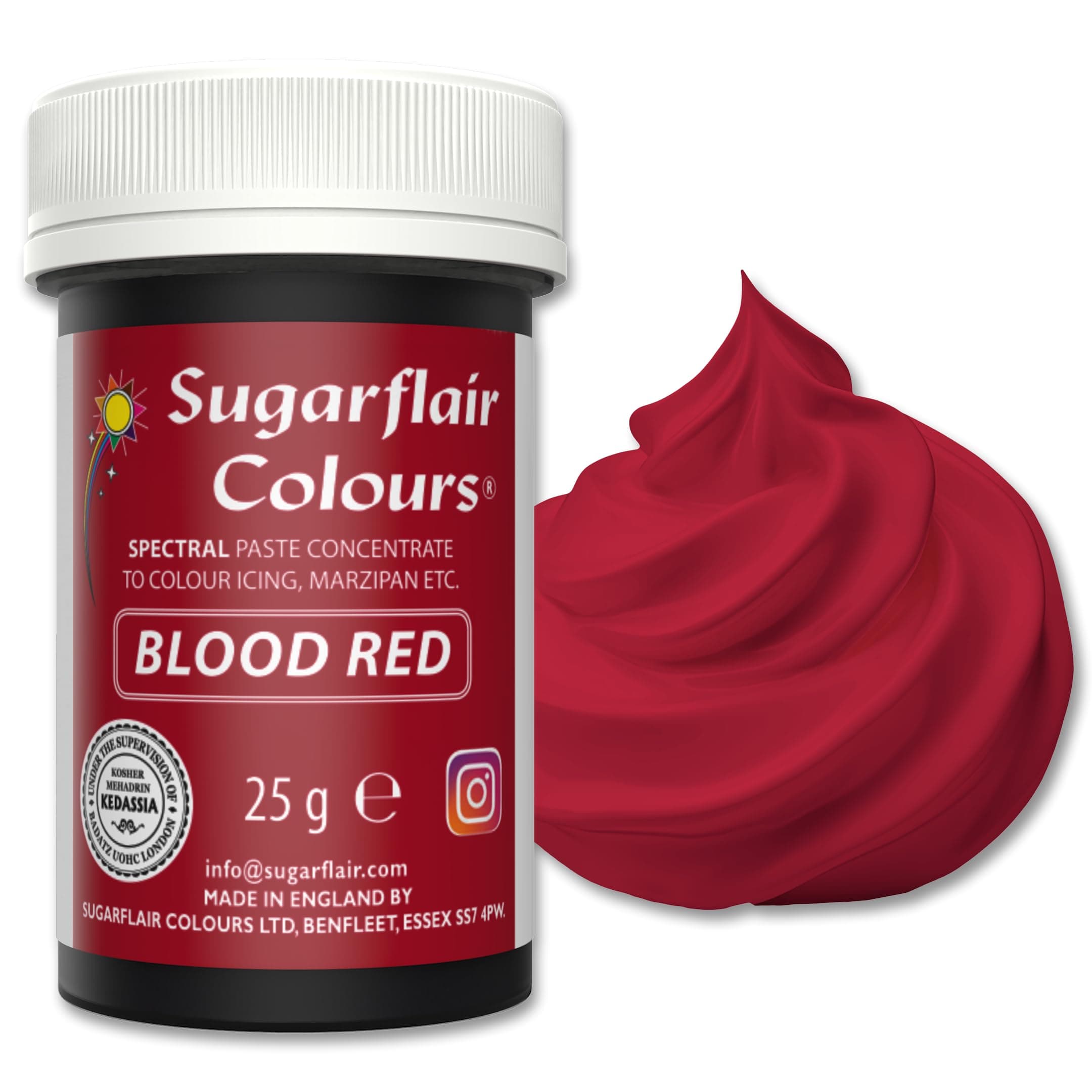 Sugarflair Colours Paste Red-25g, zzzz-s, Blood Red