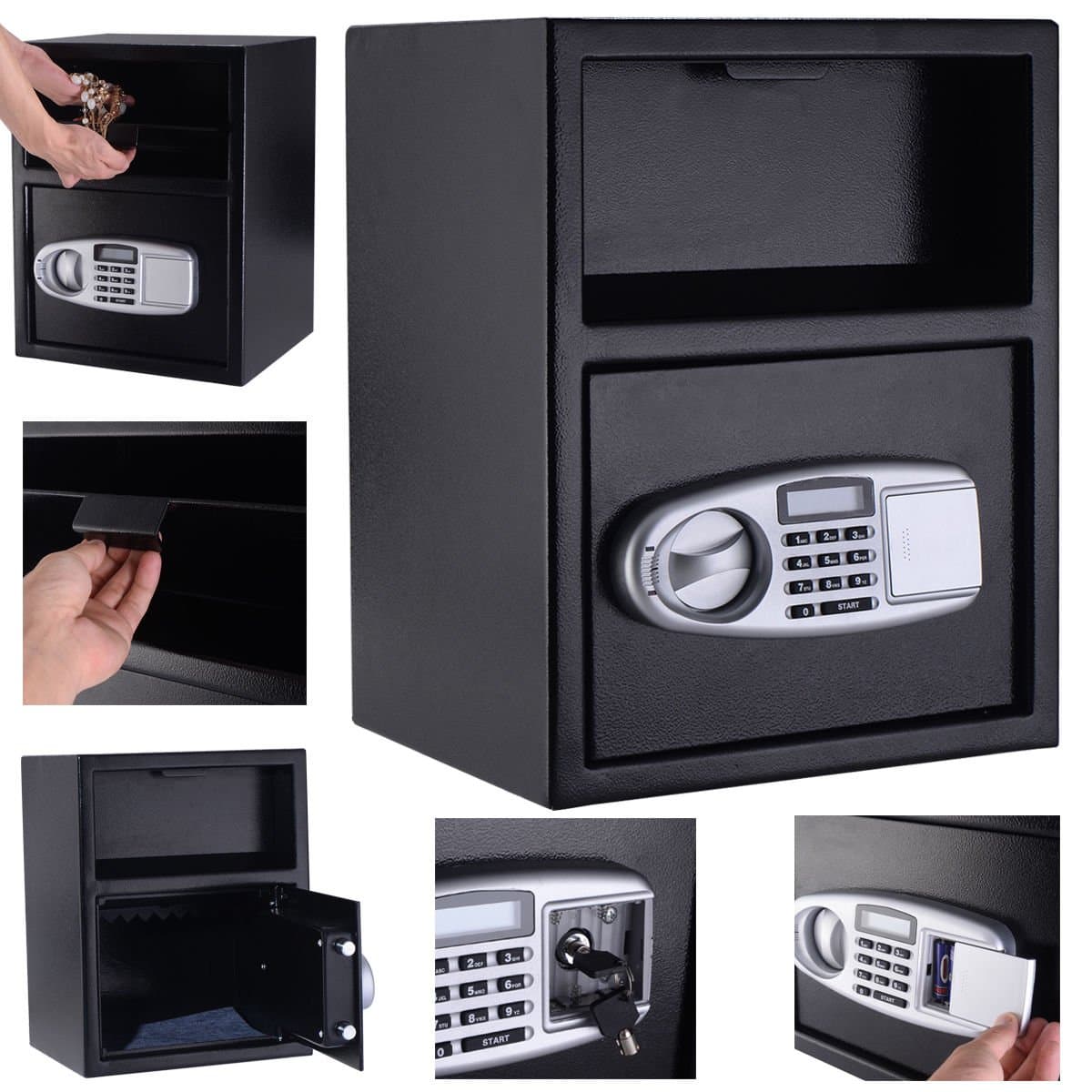 Digital Safe Box Depository Drop Deposit Front Load Cash Vault Lock Jewelry