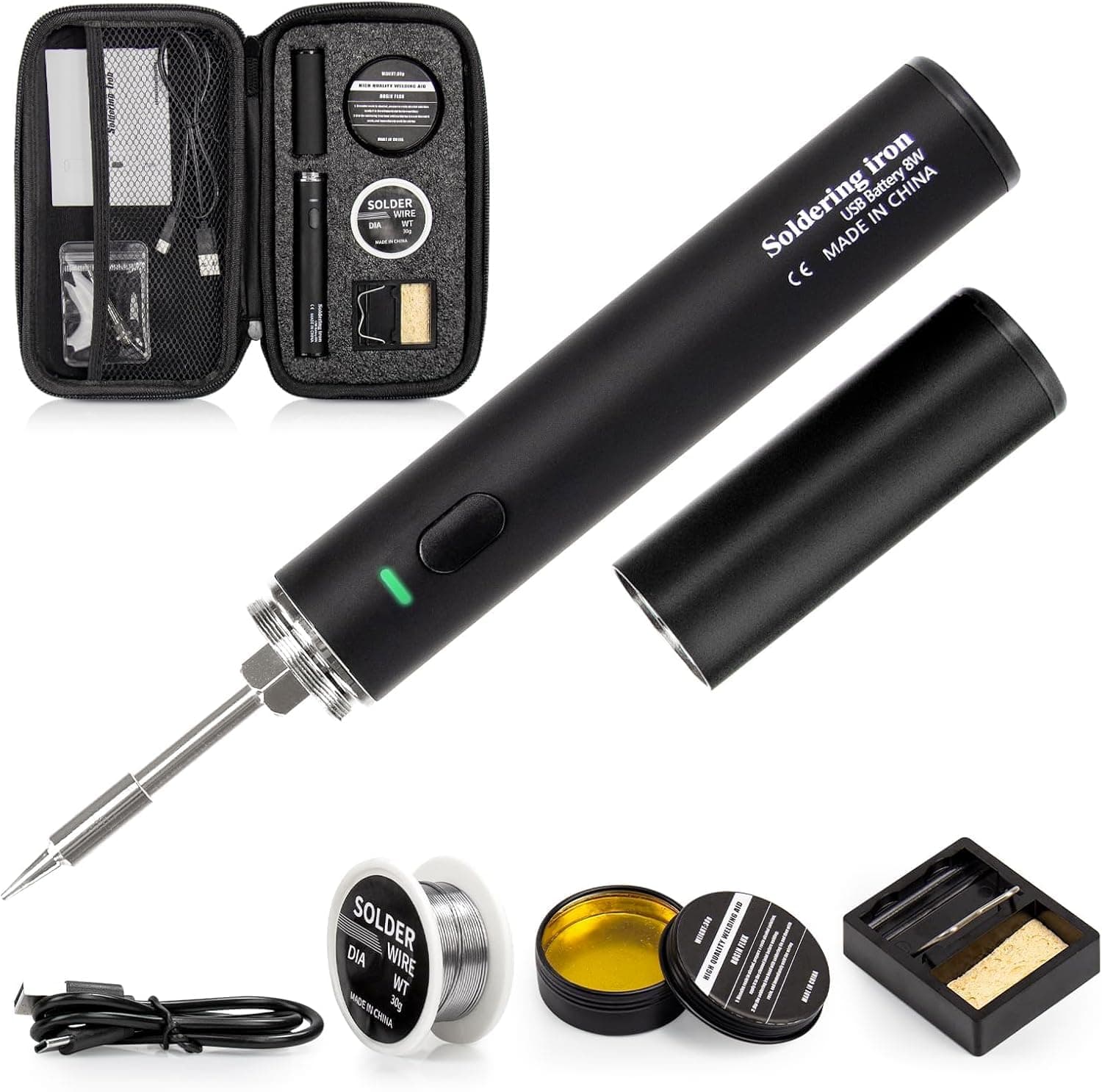 Generic Cordless Soldering Iron Kit, USB Rechargeable, 3 Temperature Adjustable, Portable, Ideal for Small Projects & DIY