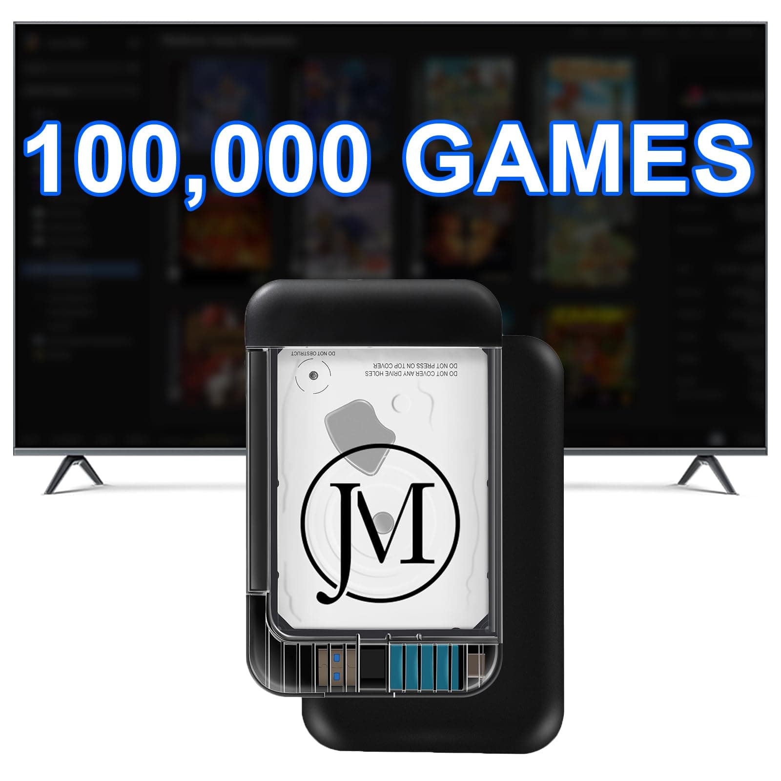 2TB Retro Game Console for Windows, External Hard Drive Built-in 100,000 Games, Video Game Consoles, HDD USB 3.0, Game Drive Compatible with Mame/Atari/SNES/Sega/PS1, Pre-installed 105 Emulators