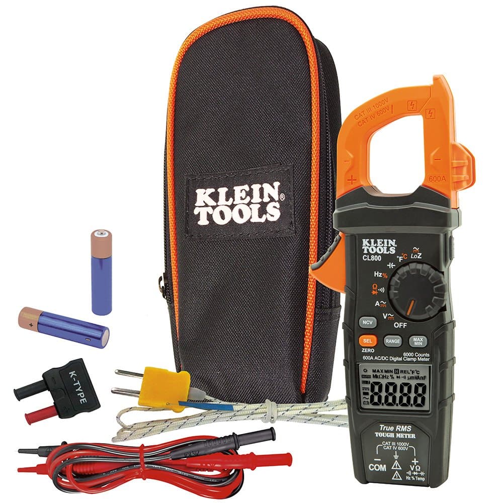 Klein Tools CL800 Digital Clamp Meter, Auto Ranging TRMS, AC/DC Volt/Current,...