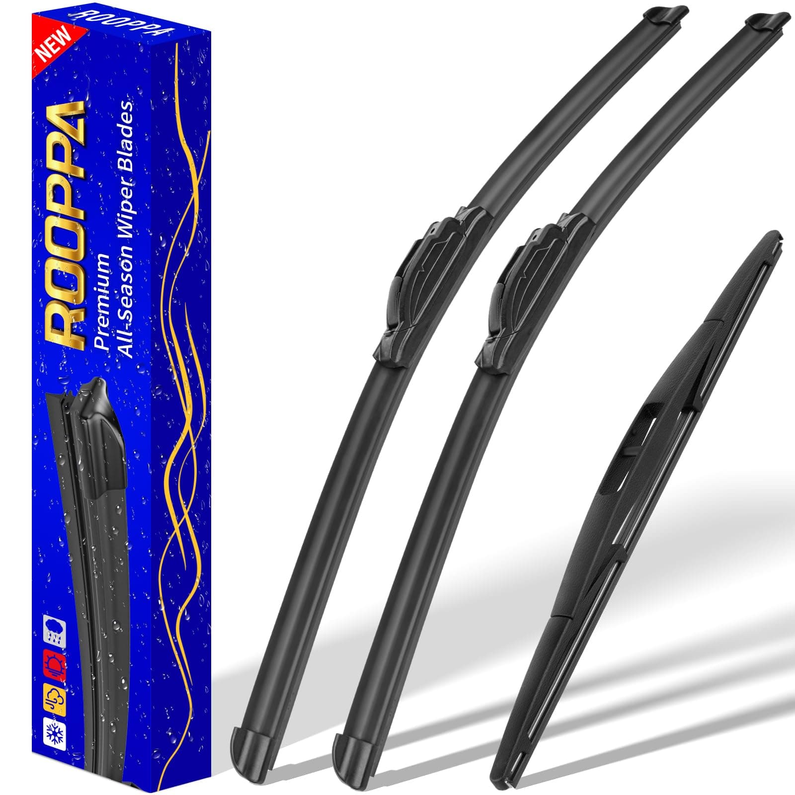 3 wipers Replacement for 2016-2021 2022 Honda Pilot, Windshield Wiper Blades Original Equipment Replacement - 26"/24"/14" (Set of 3) U/J HOOK