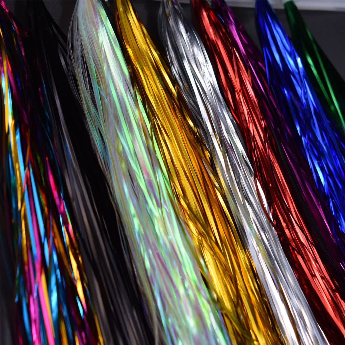 10 Packs 1MM Width Crystal Flash Tinsel Flashabou Tinsel Fly Tying Material