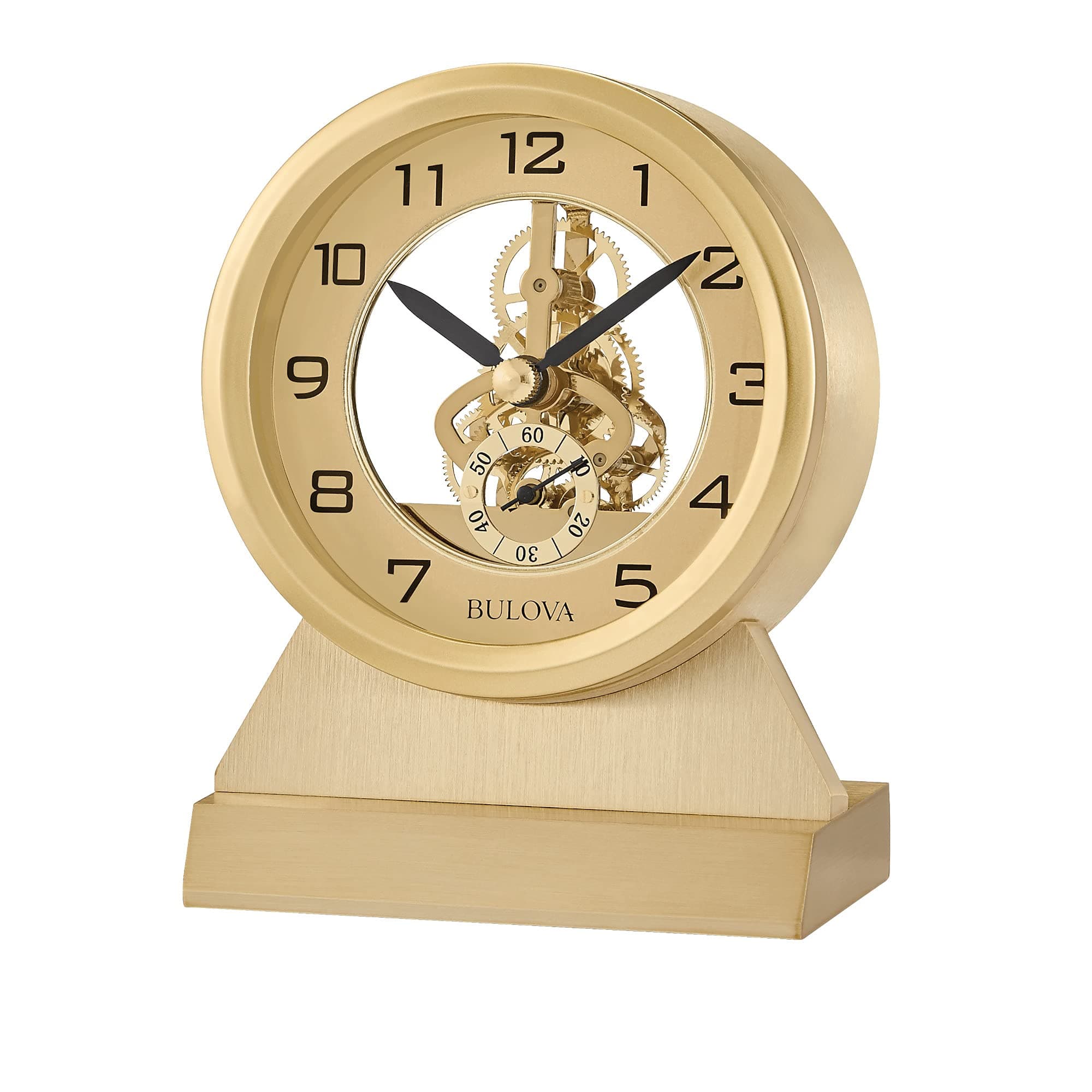 Bulova Golden Eye Tabletop Clock, Brass