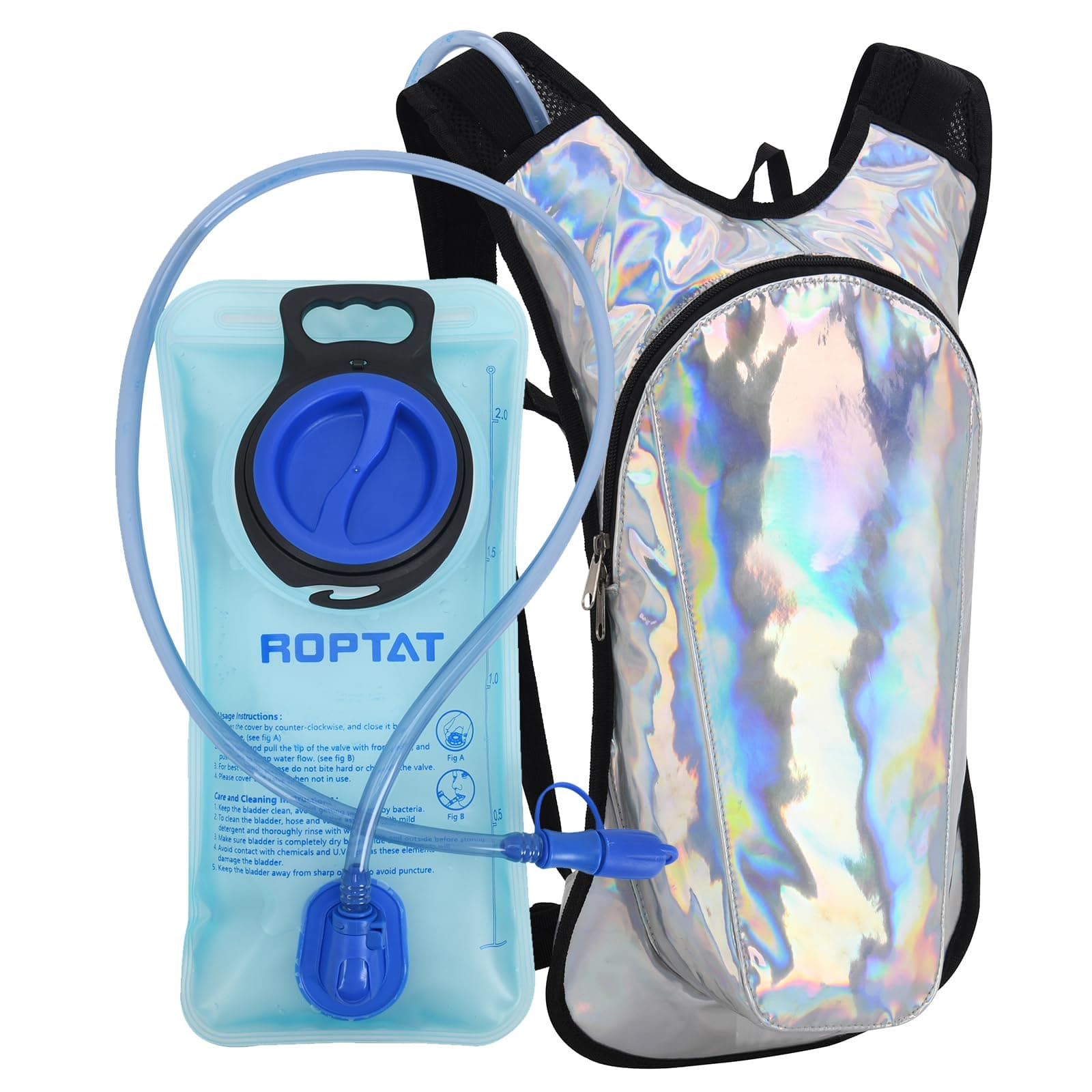 Roptat Hydration Backpack Pack with 2L Hydration Bladder - Lightweight Water Backpack Water Pouch for Women Men Running Riding Biking Music Festival