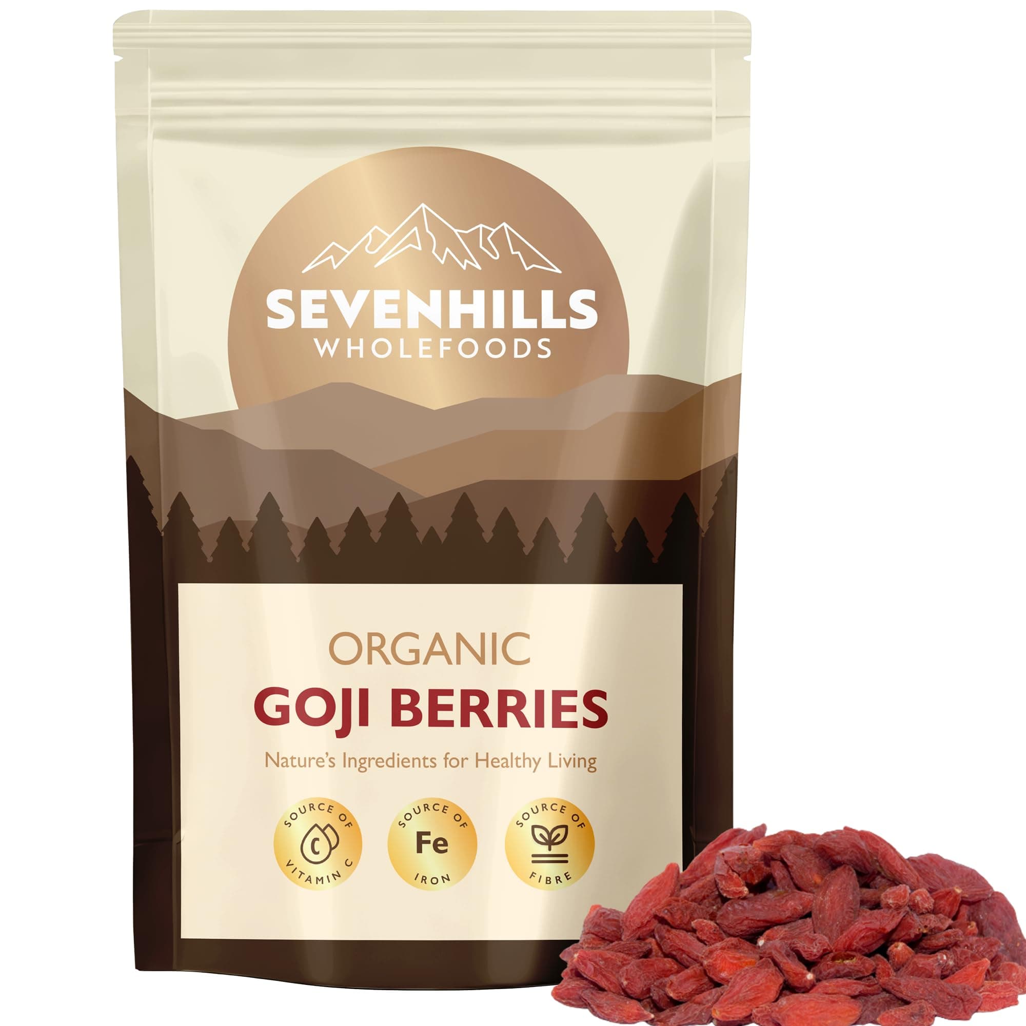 Organic Raw Goji Berries 1kg | 100% Pure & Natural | for snacking, baking, cereals, porridge | GMO-free | Gluten-free | Wolfberries