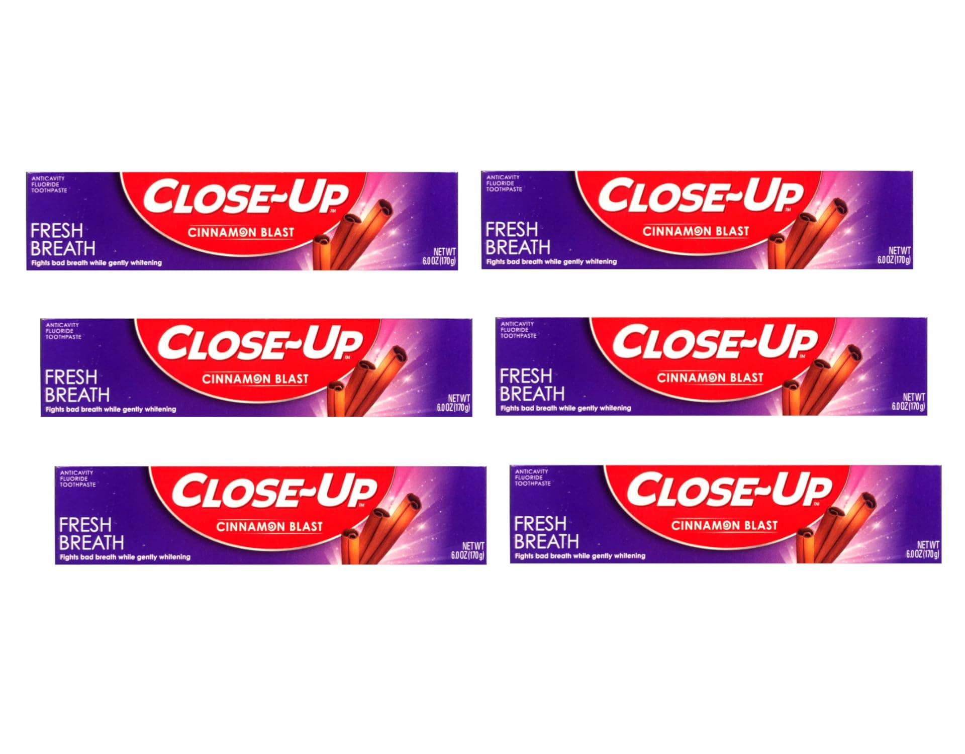 Close-Up Cinnamon Anticavity Flouride Toothpaste 6 Ounce (6-Pack)