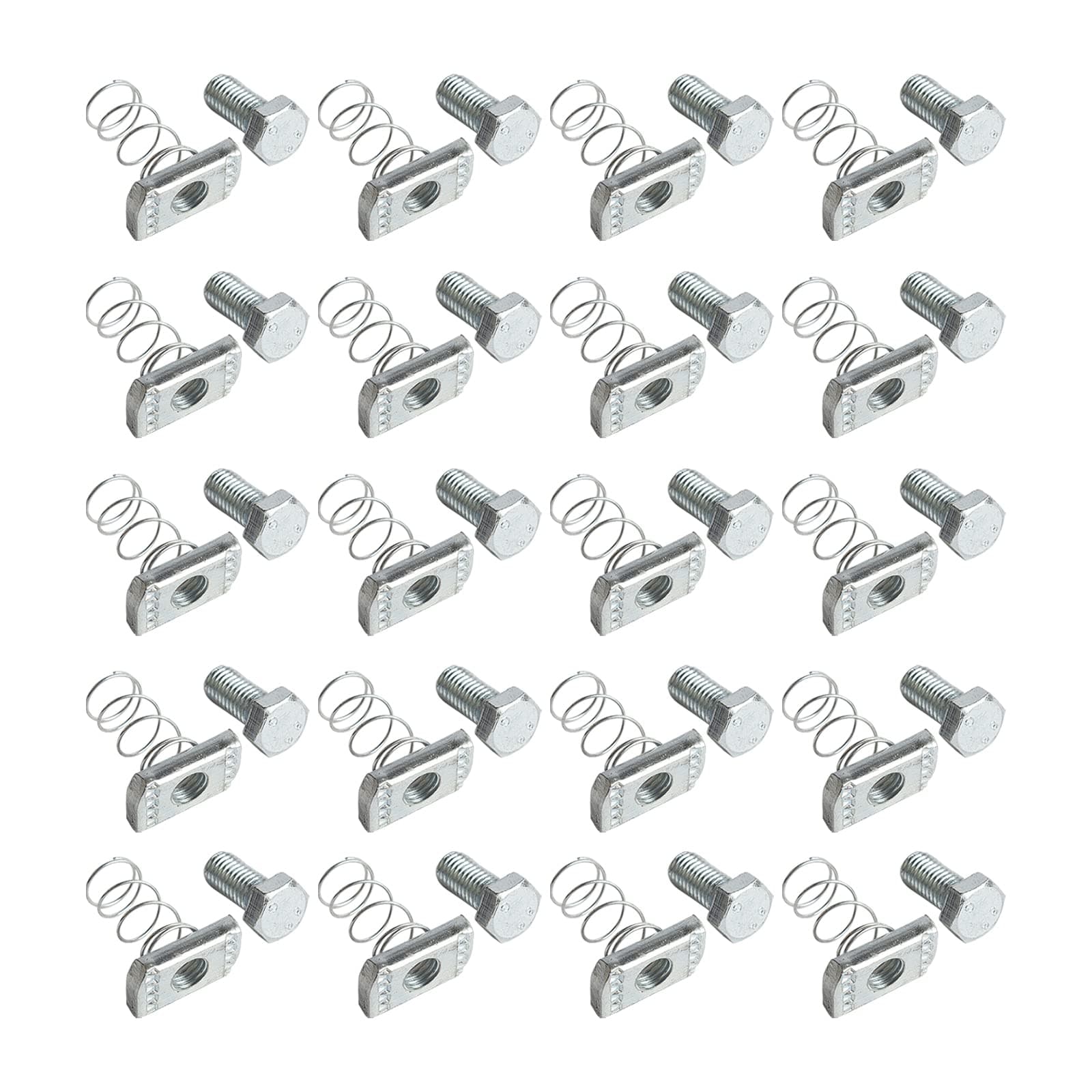 20 Pack Spring Channel Nut and 1/2" x 15/16" Bolt for All 1-5/8" Strut Channel. Channel strut Nuts, Spring Channel Steel Screws