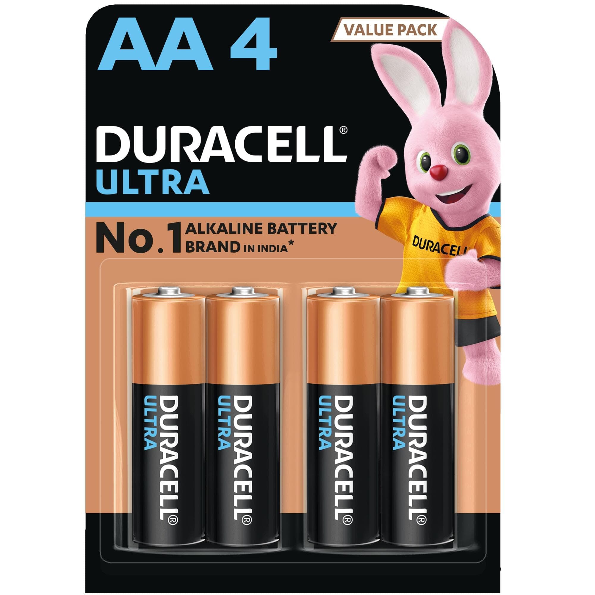 Ultra Alkaline AA Battery, 4 Pieces