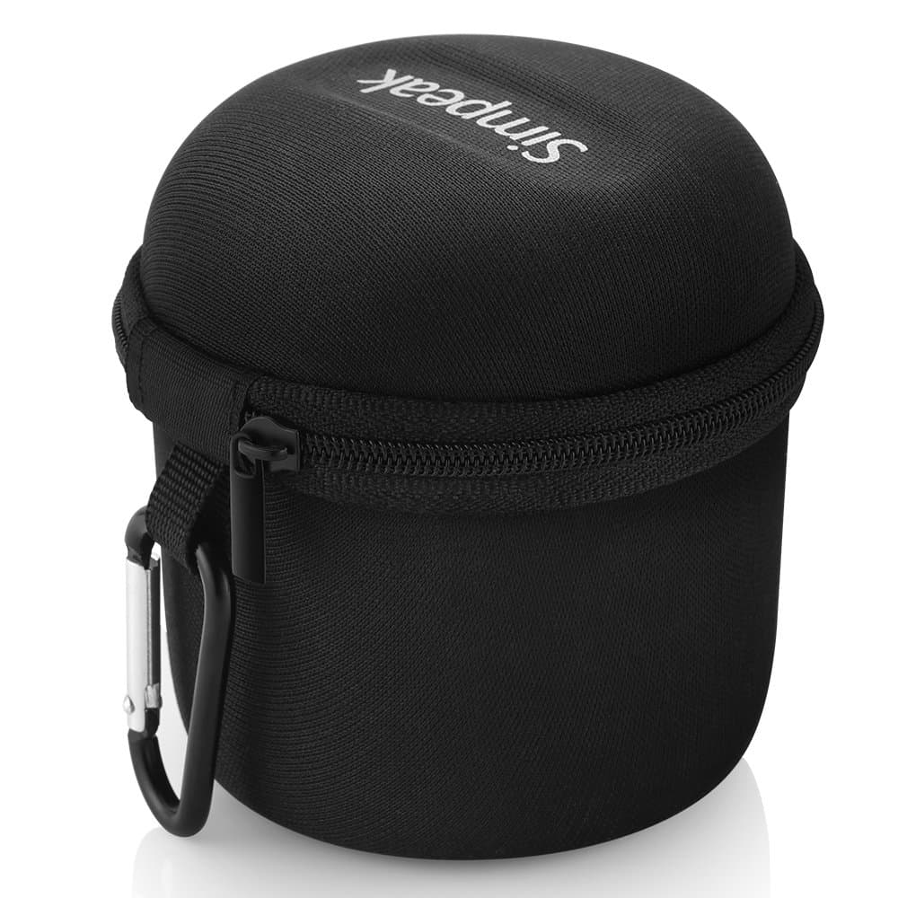 Simpeak Bluetooth Speaker Case, Mini Bluetooth Speaker Bag Compatible with Anker SoundCore/SoundCore mini 3/Betron KBS08 BPS60 Mini Wireless Speaker with Carabiner, 80 × 80 × 91 mm, Black