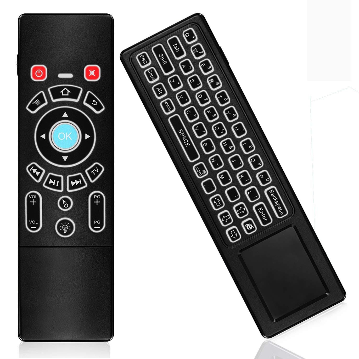 KingLeChange T6 Pro Air Mouse Remote Control with Keyboard Backlit for Android TV Box, Smart TV, Kodi Box Remote Control Keyboard (with Backlit)