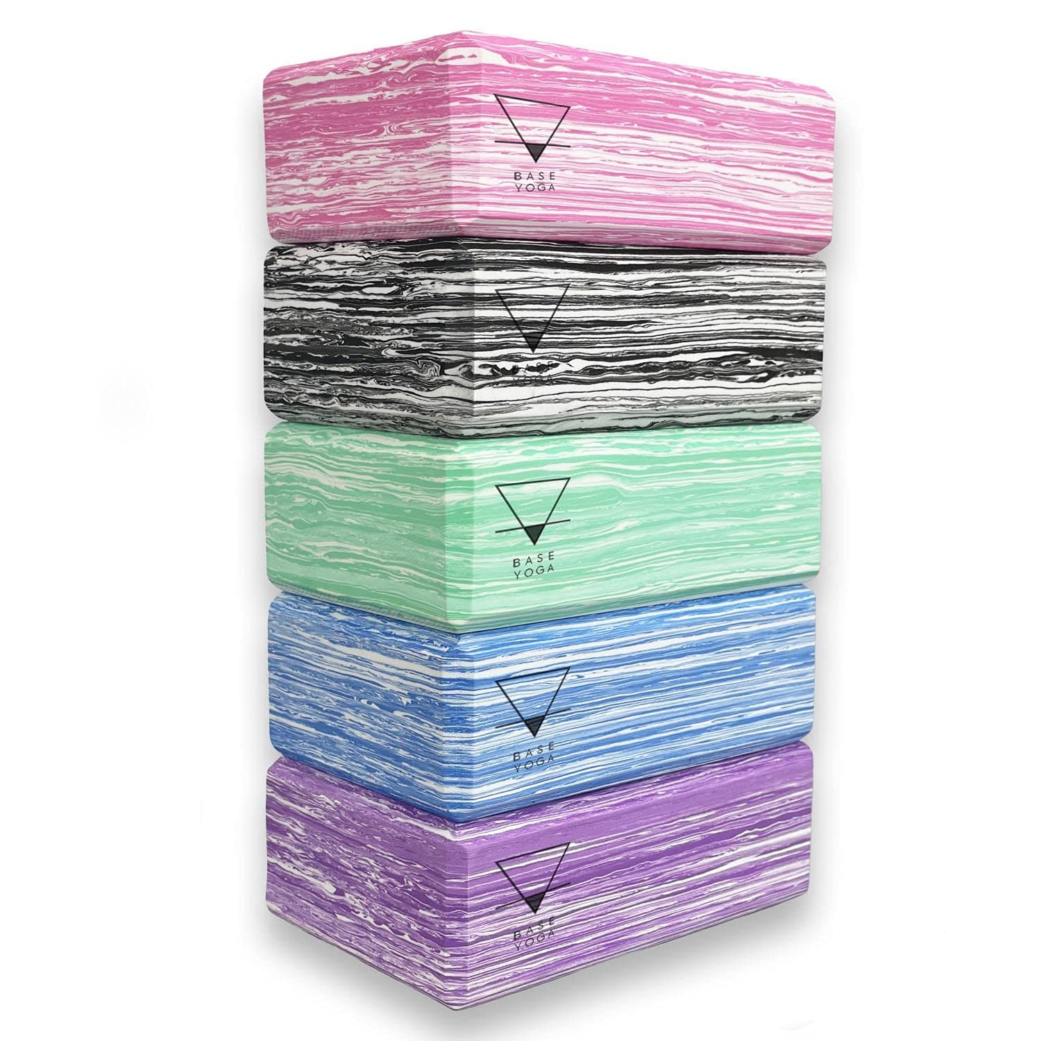 Base yogaYoga Blocks - 1 or 2 pc set - Unique Strong/Firm/Lightweight EVA foam support block/brick