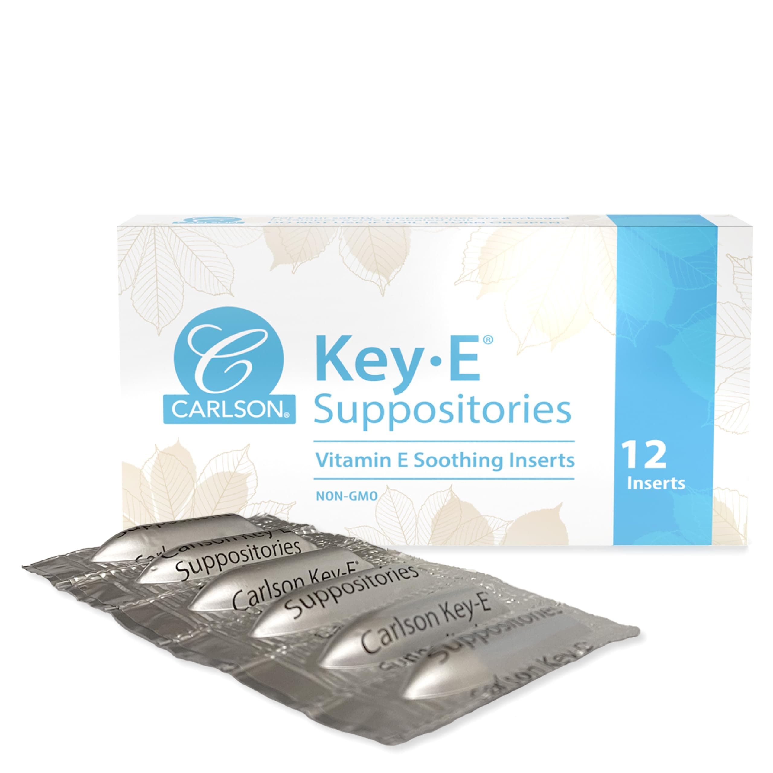 Carlson Labs Key-E Suppositories with Natural Vitamin E, 12-Count Box