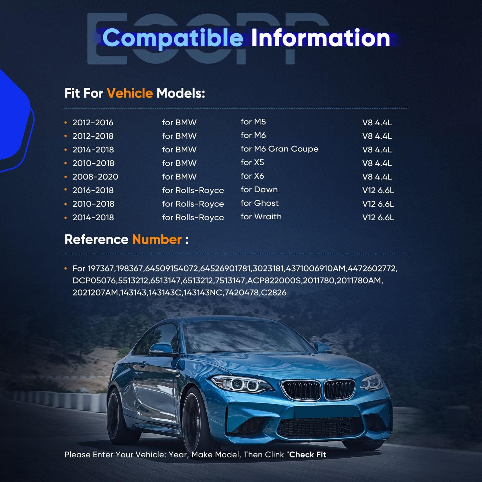 ECCPP A/C Compressor with Clutch 2011-2016 Fit for BMW 550i 4.4L 2010-2018 Fit for BMW X5 4.4L AC Compressor