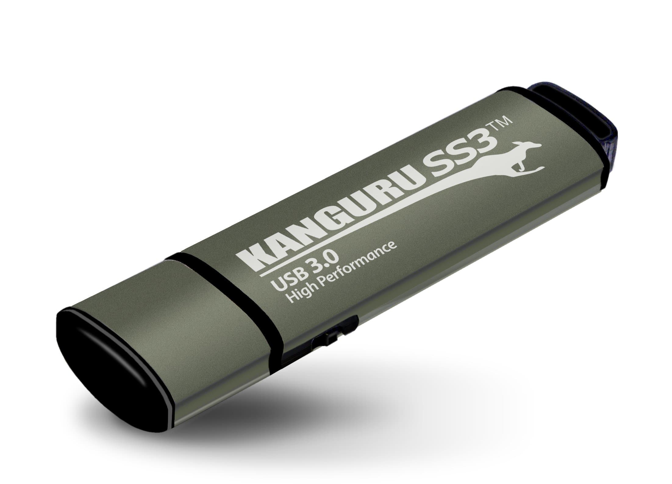 Kanguru SS3 – 64GB USB Flash Drive - Physical Write Protect Switch – SuperSpeed USB 3.0 - Portable