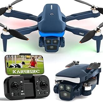 Mini Drone Professional with Blue LED Electric Adjustable Camera,brushless Drones FPV Adults Long Range Gravity Control Gesture Selfie,Drone Wind Resistant Headless Mode Tap Fly Foldable,3 Speeds